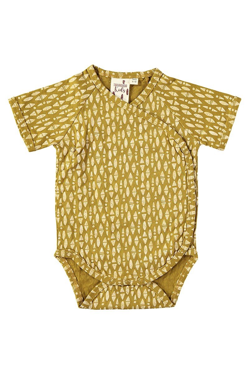 Ethnic Baby Kimono in Mustard 100% organic cotton