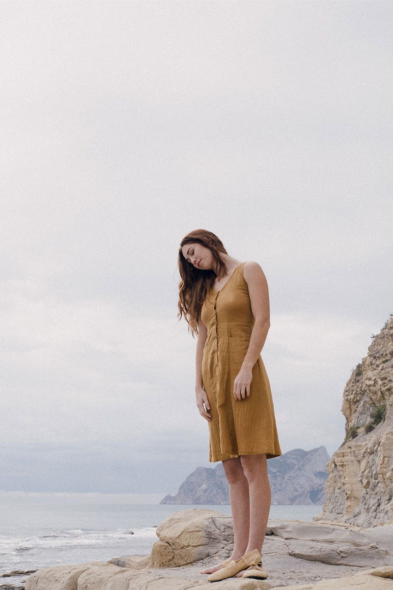 Eva dress in mustard