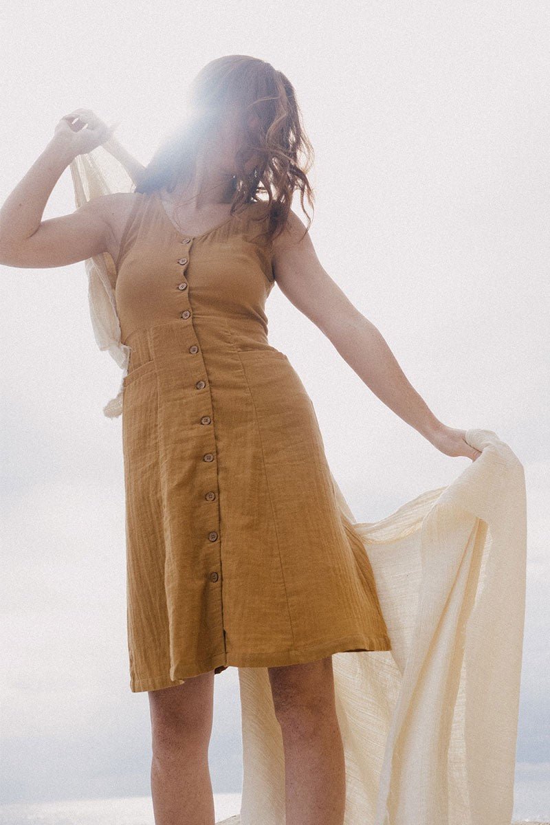 Eva dress in mustard - Imagen 2