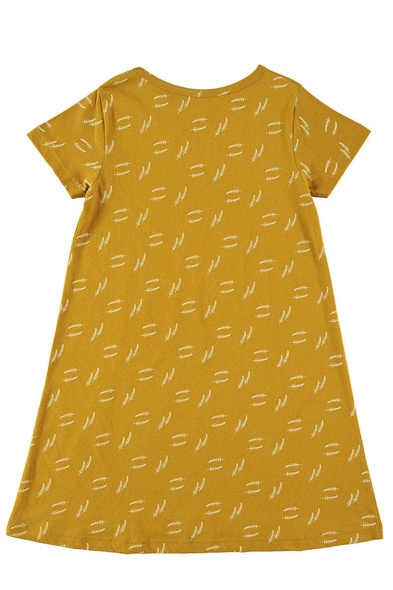 Evasé dress in mustard
