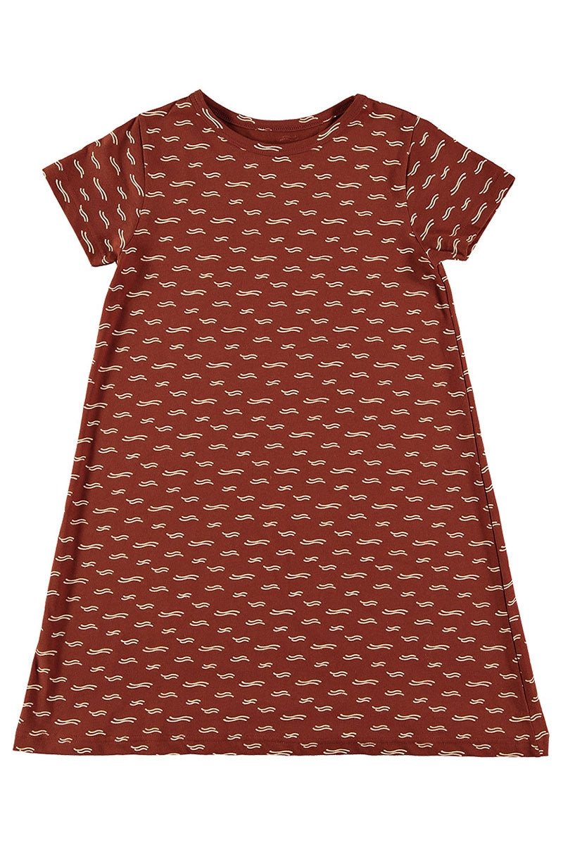 Evasé dress in terracotta
