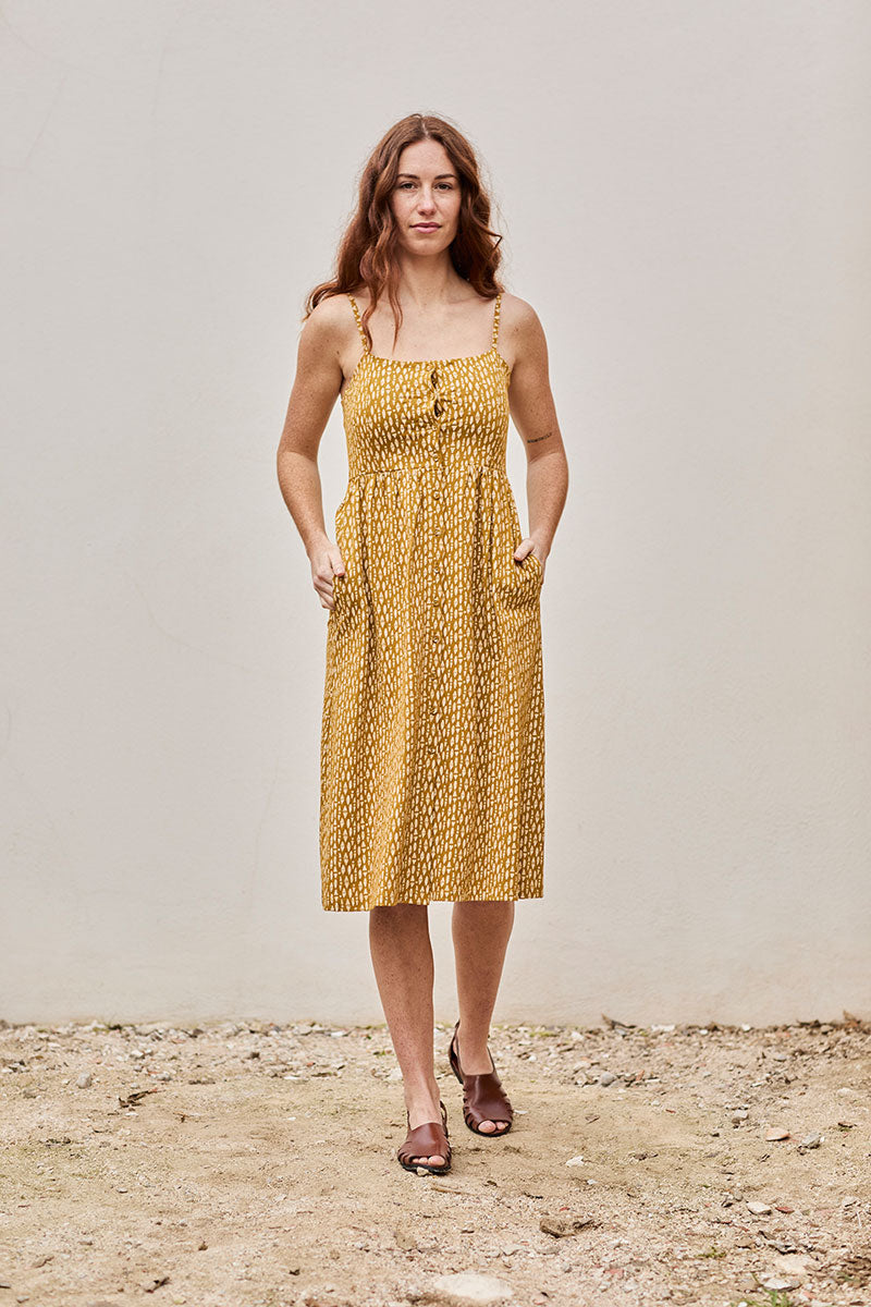 Fabia Dress Ethnic Mustard