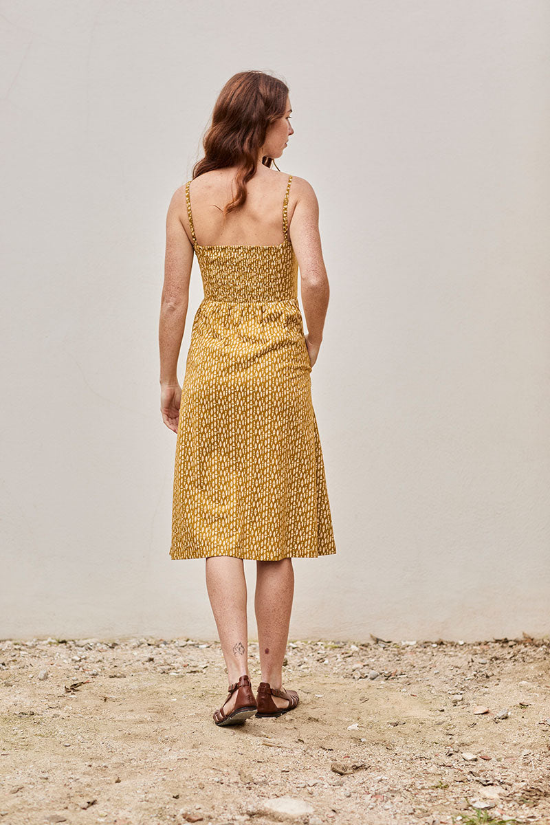 Fabia Dress Ethnic Mustard - Imagen 2