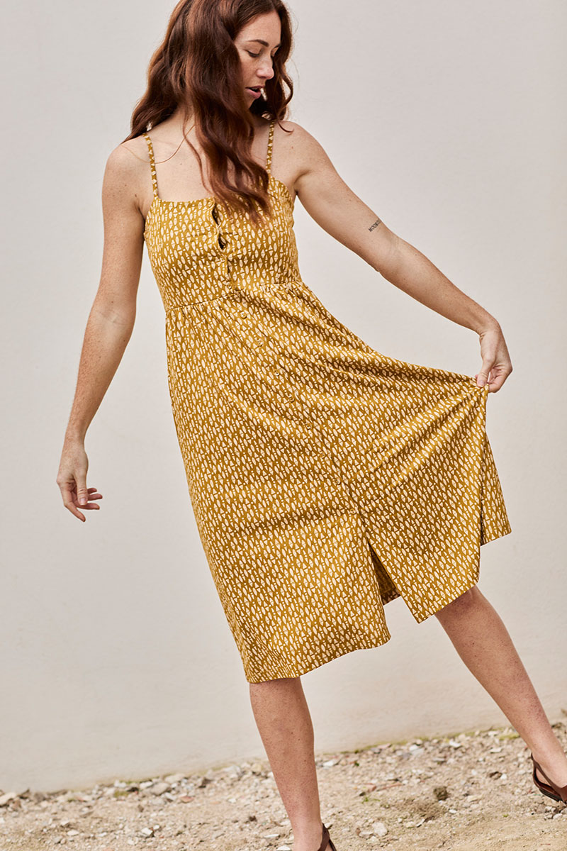 Fabia Dress Ethnic Mustard - Imagen 4