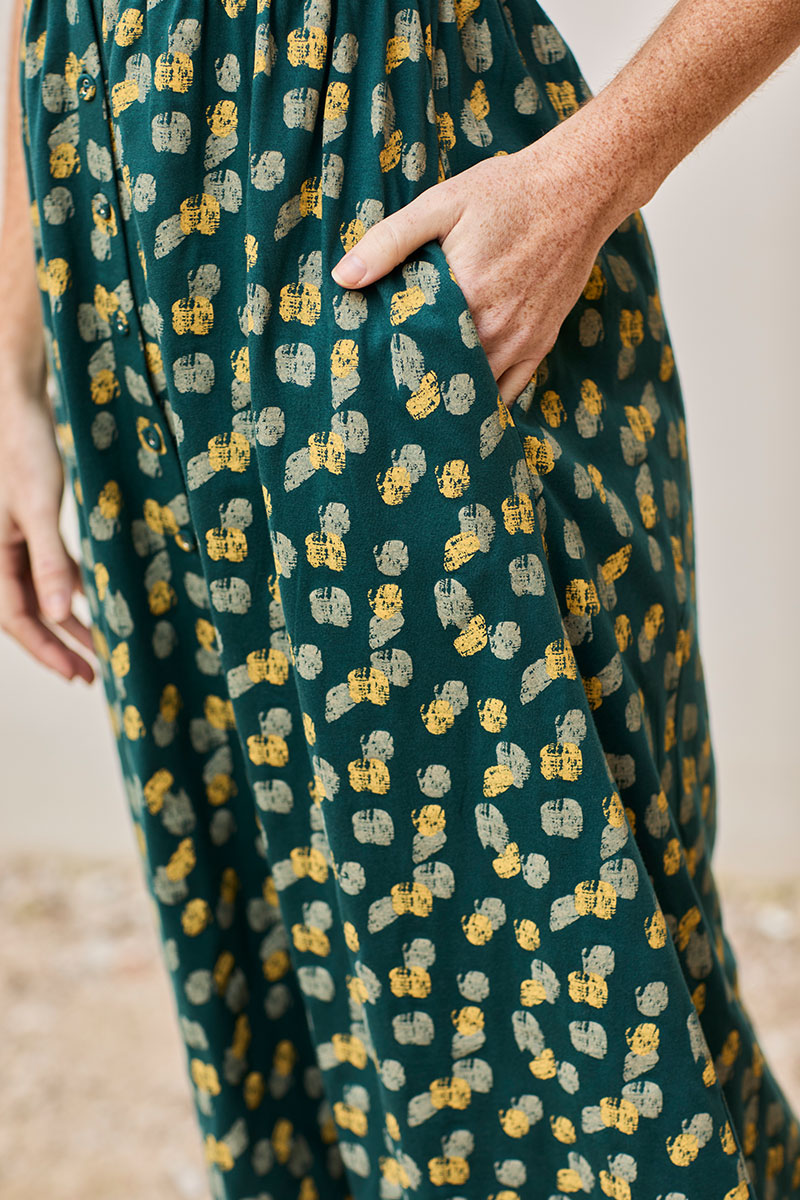 Fabia Dress Green Blue Print - Imagen 5