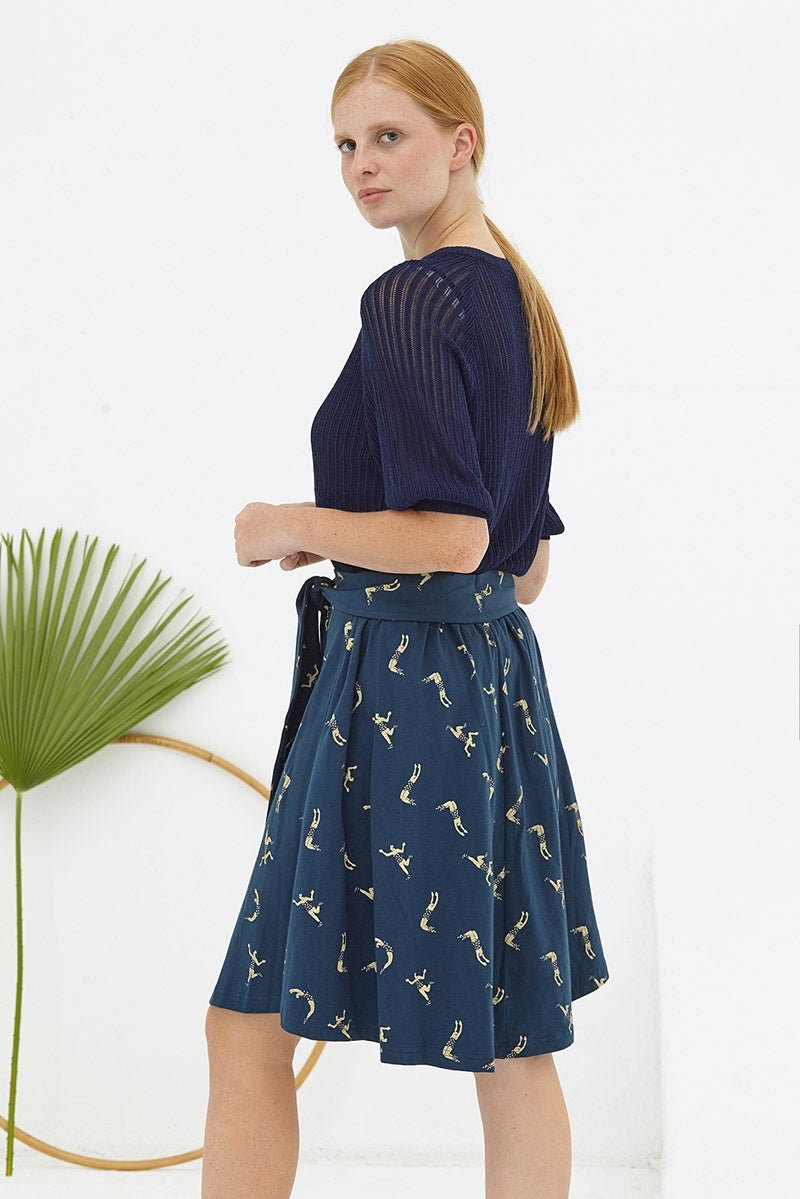 Falda media capa azul marino Denia