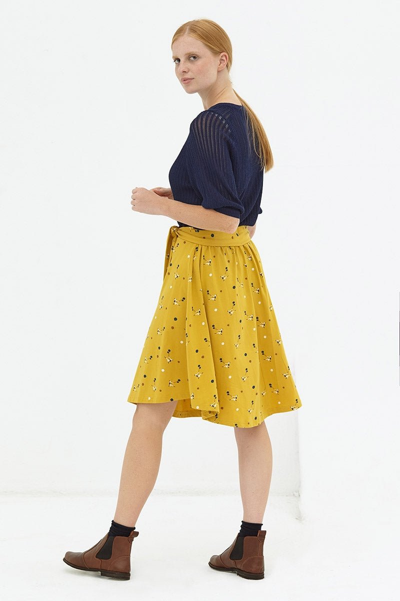 Falda media capa mostaza Denia