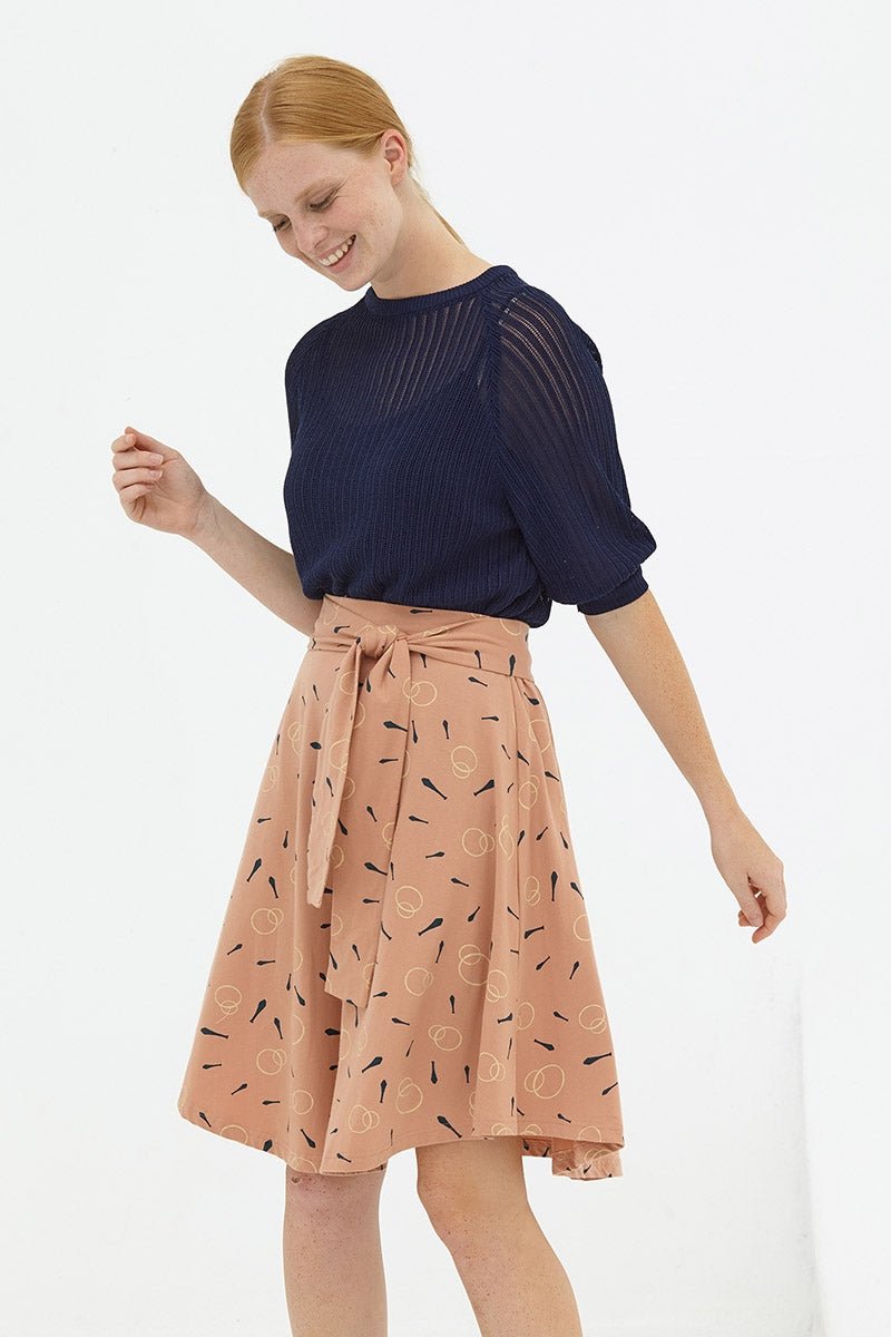 Falda media capa rosa palo Denia - Imagen 2