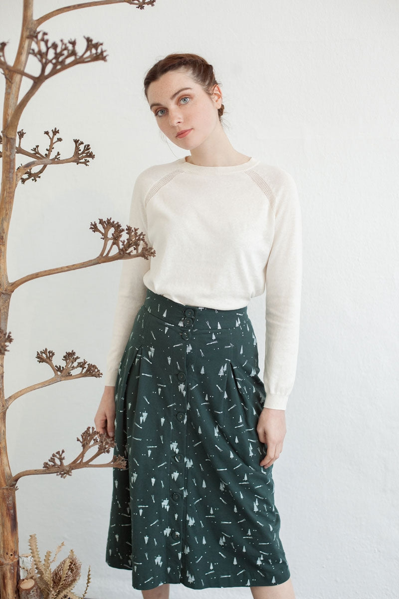 Falda midi Neia estampado pinos.