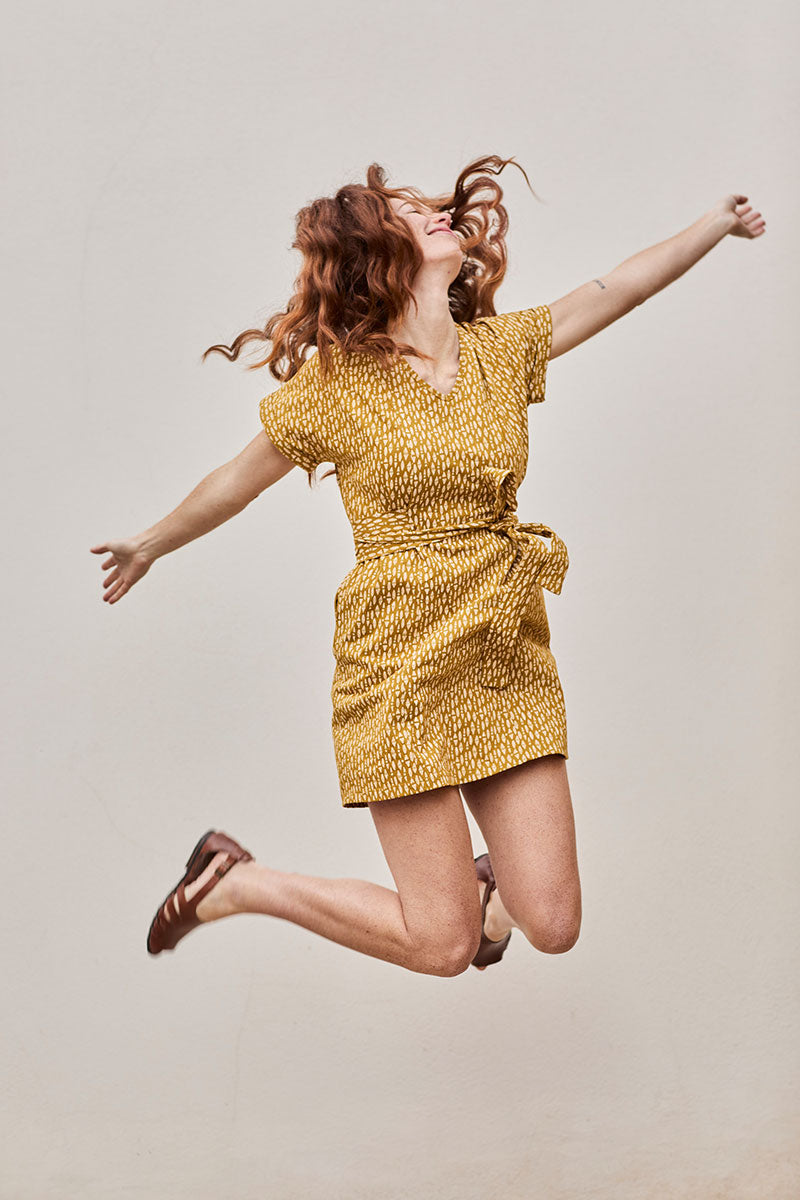 Frida Dress Ethnic Mustard - Imagen 4