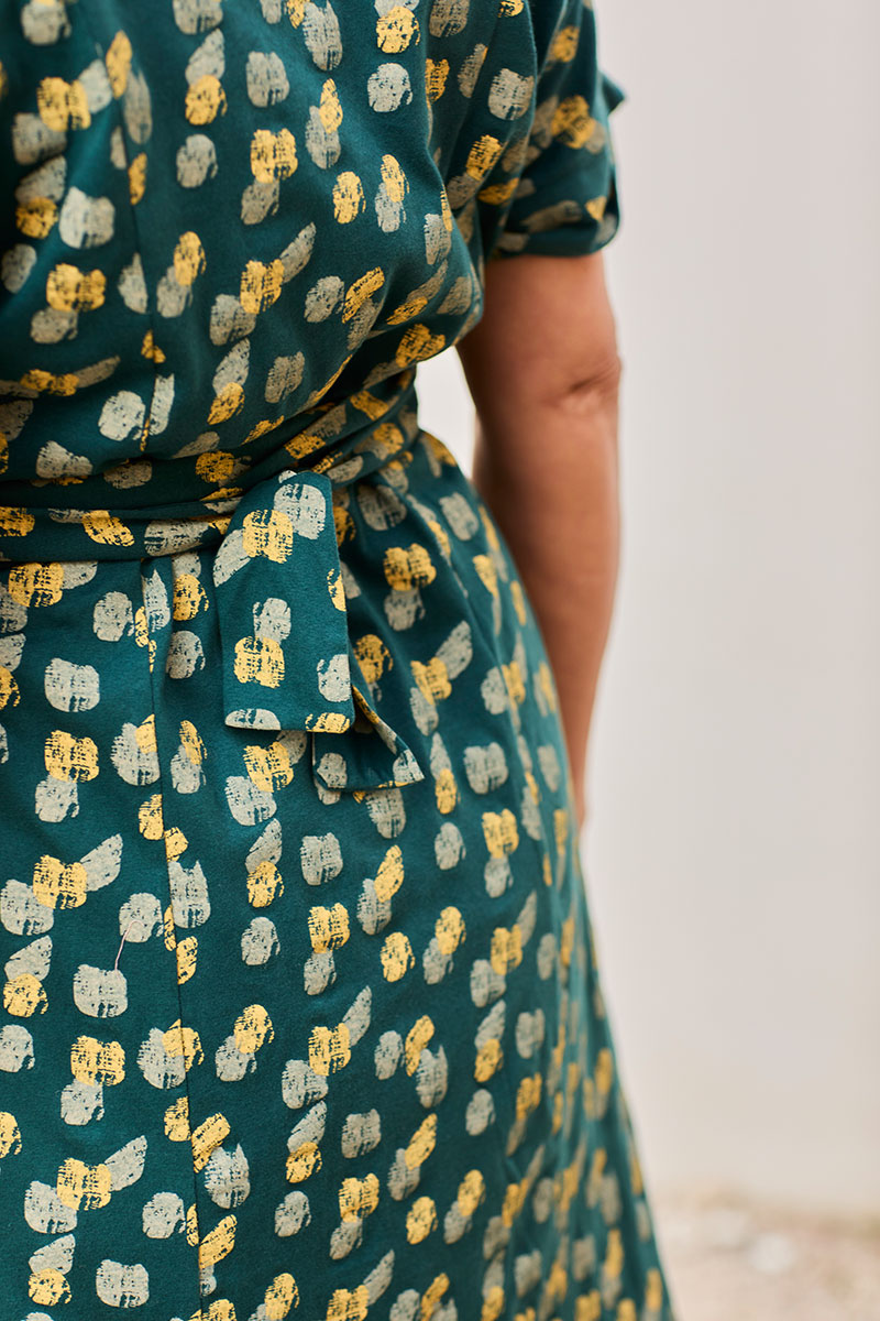 Frida Dress Green Blue Print - Imagen 5