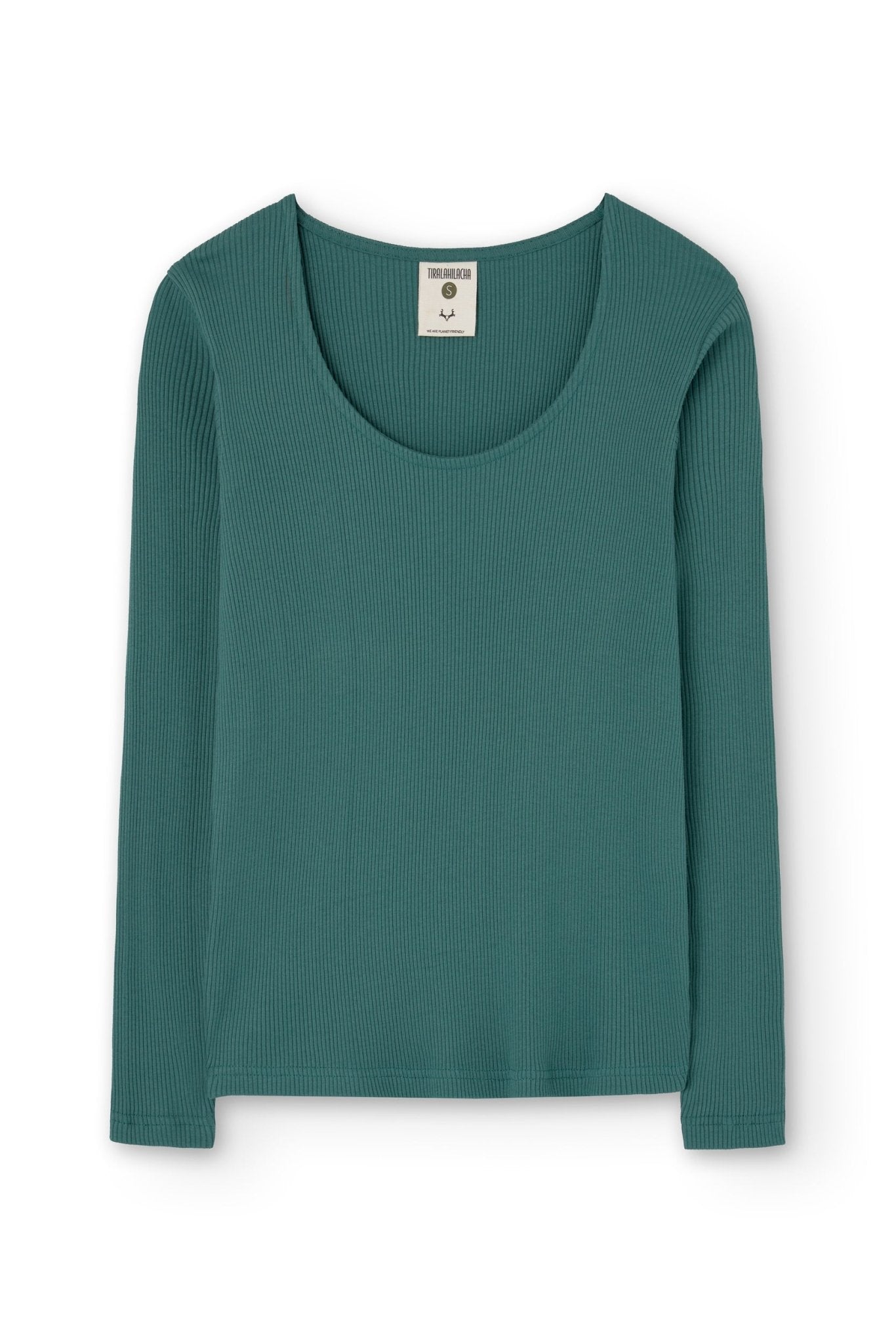 Gaia basic T-shirt sky blue ribbed