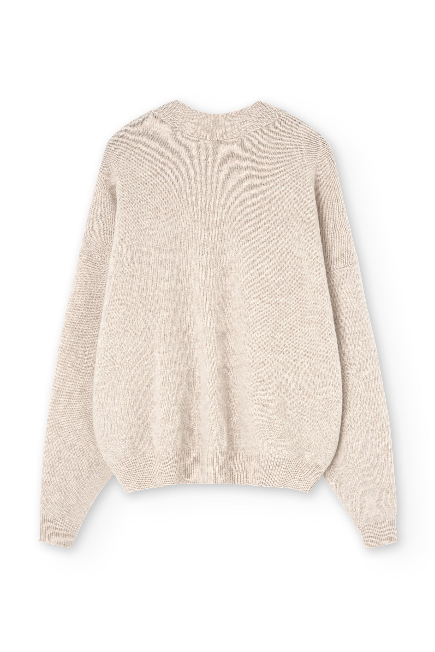 Gaudia sweater batwing sleeve merino wool beige - Imagen 2