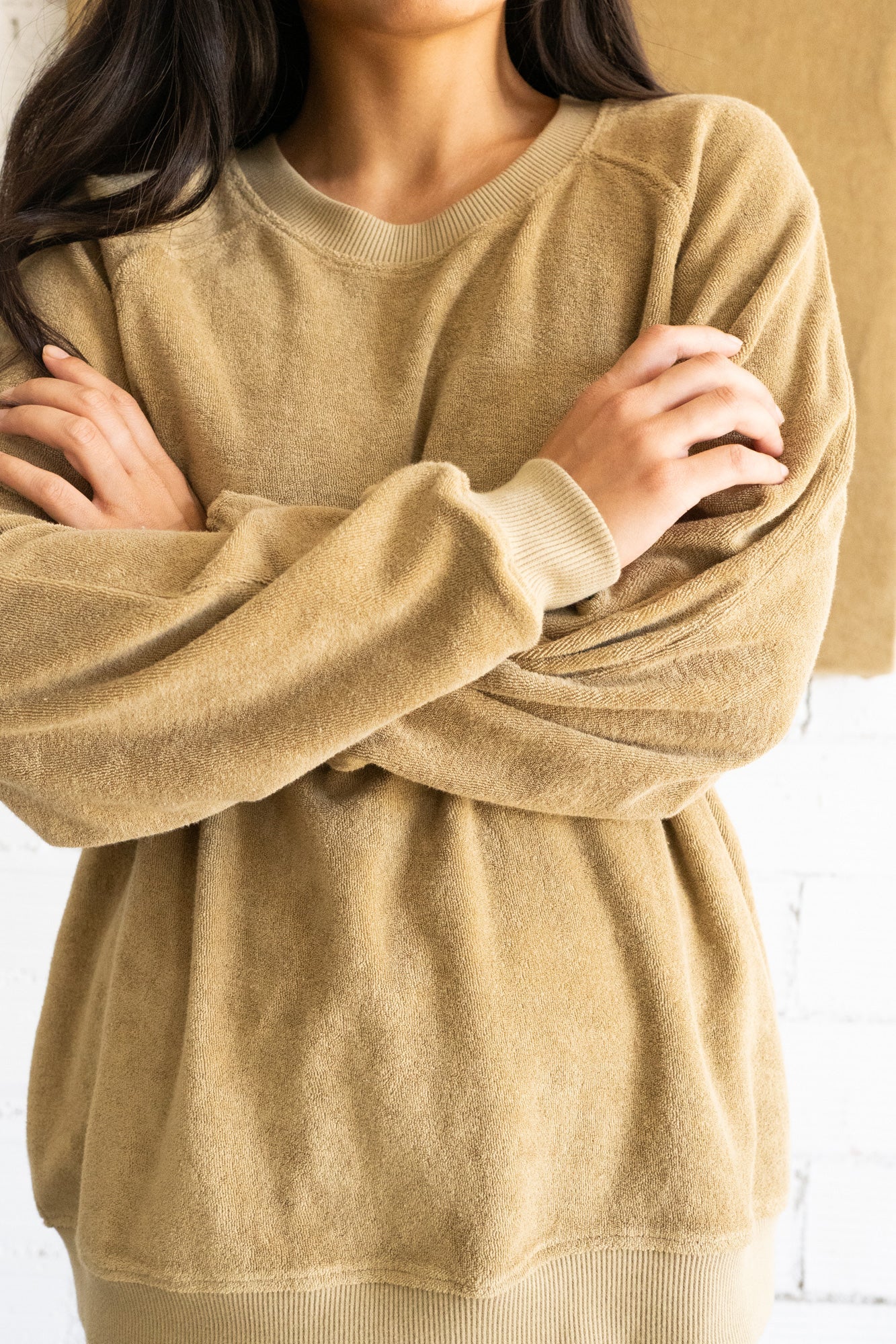 Gilda terry sweatshirt raglan sleeves in beige - Imagen 4