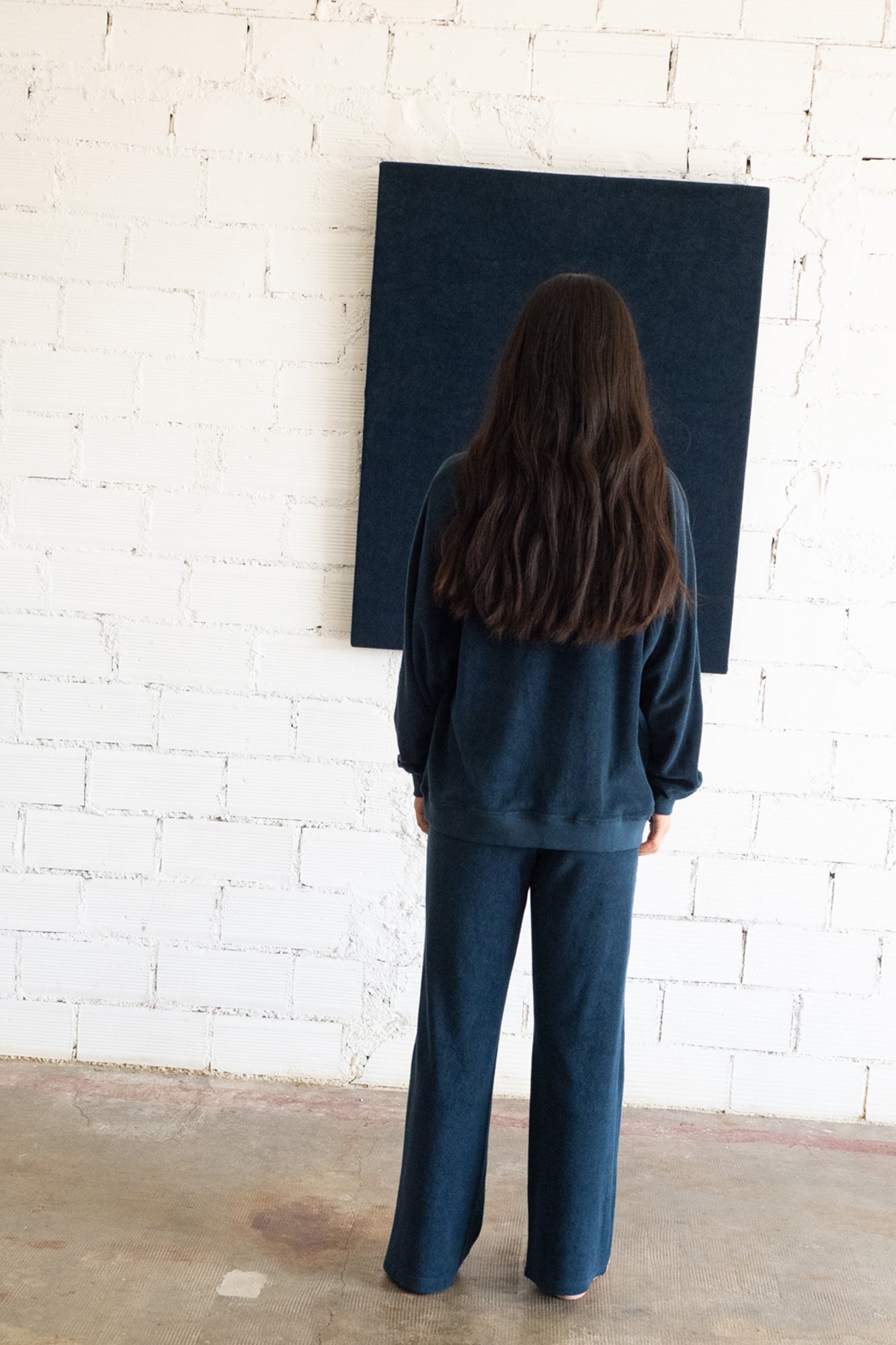 Gilda terry sweatshirt raglan sleeves in midnight blue