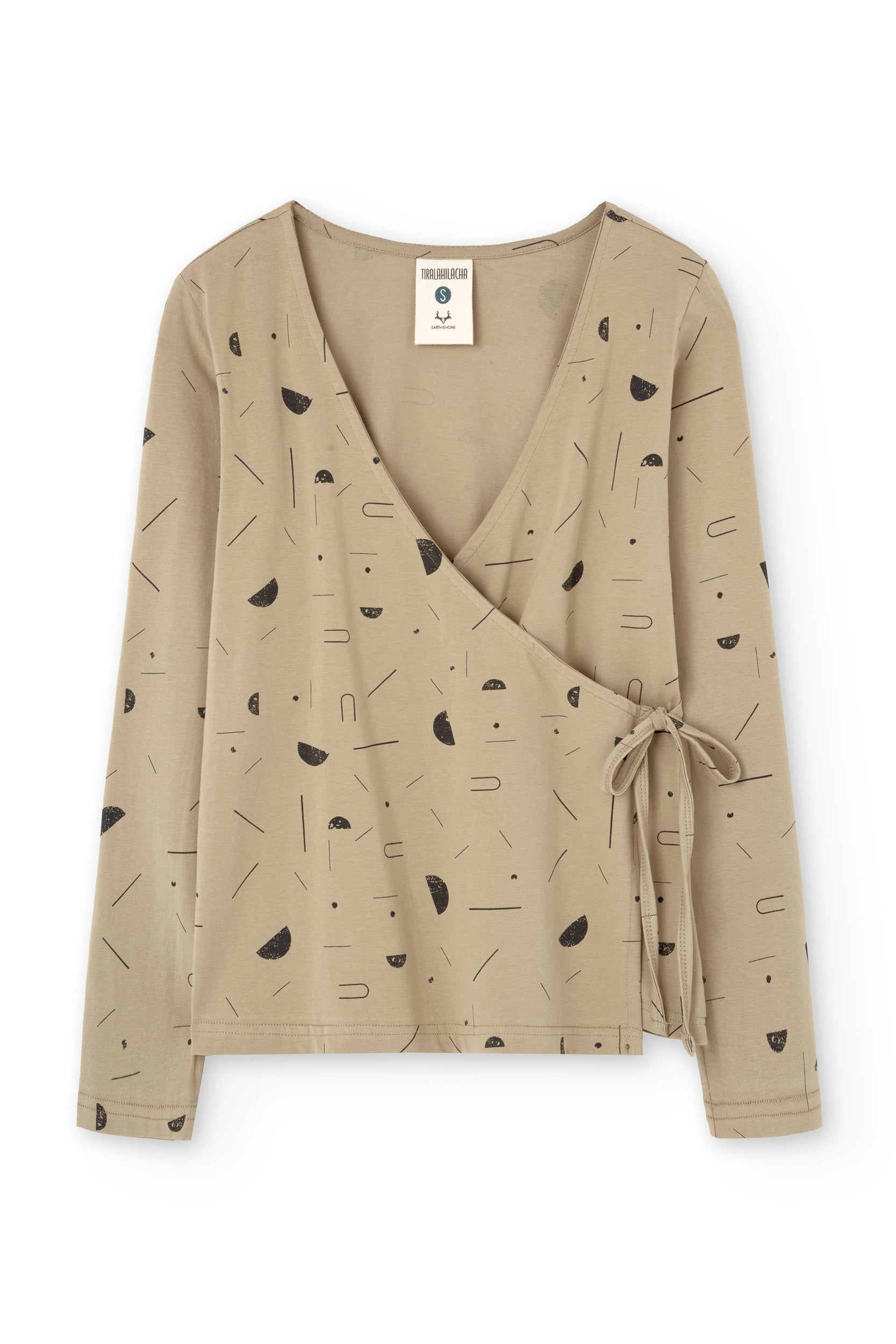 Gina crossover top long sleeves sidereal rain beige