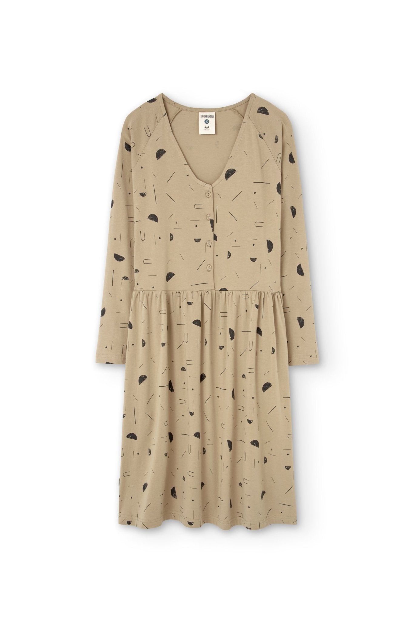 Giorgia dress with raglan sleeves beige sidereal rain