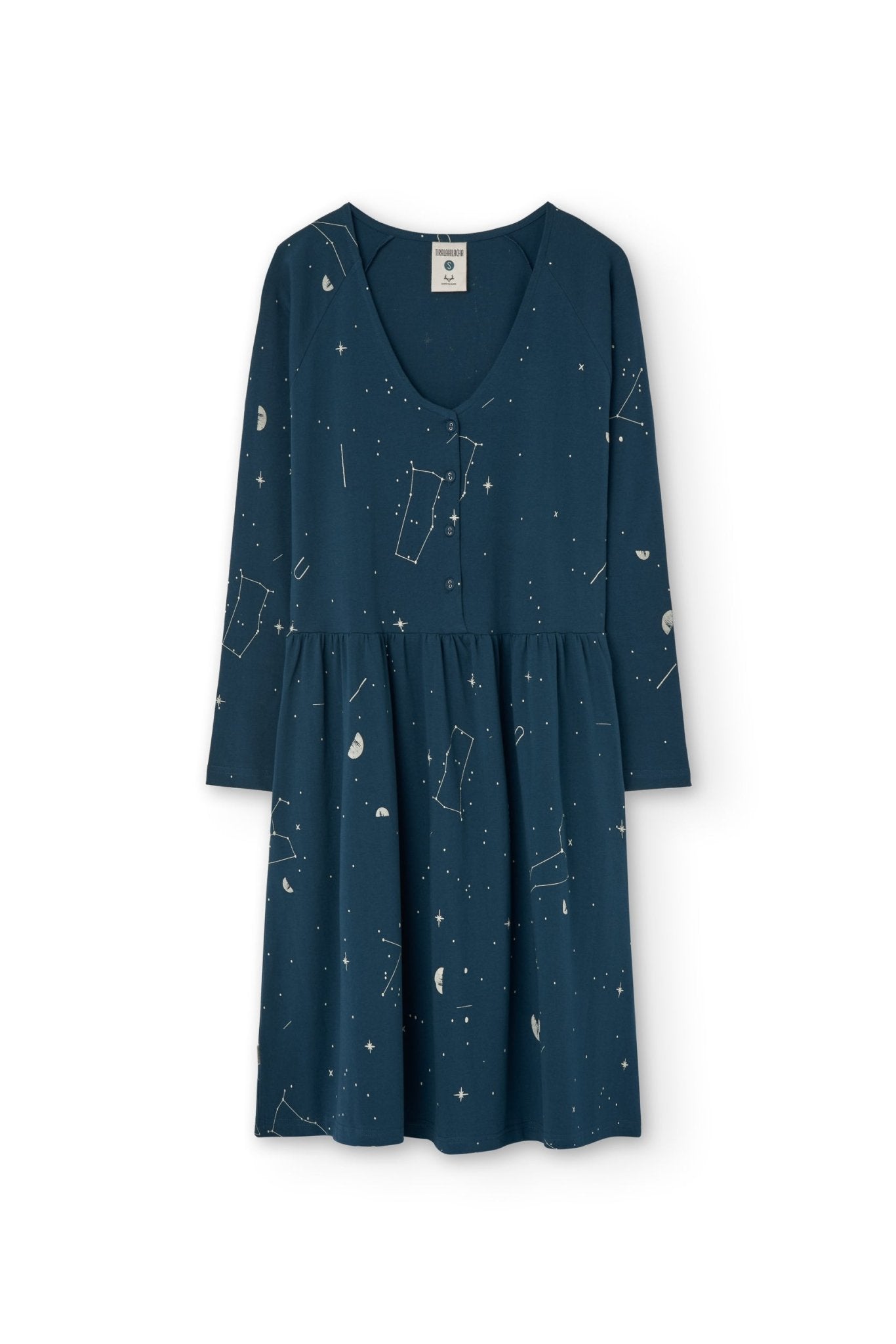Giorgia dress with raglan sleeves blue constellations