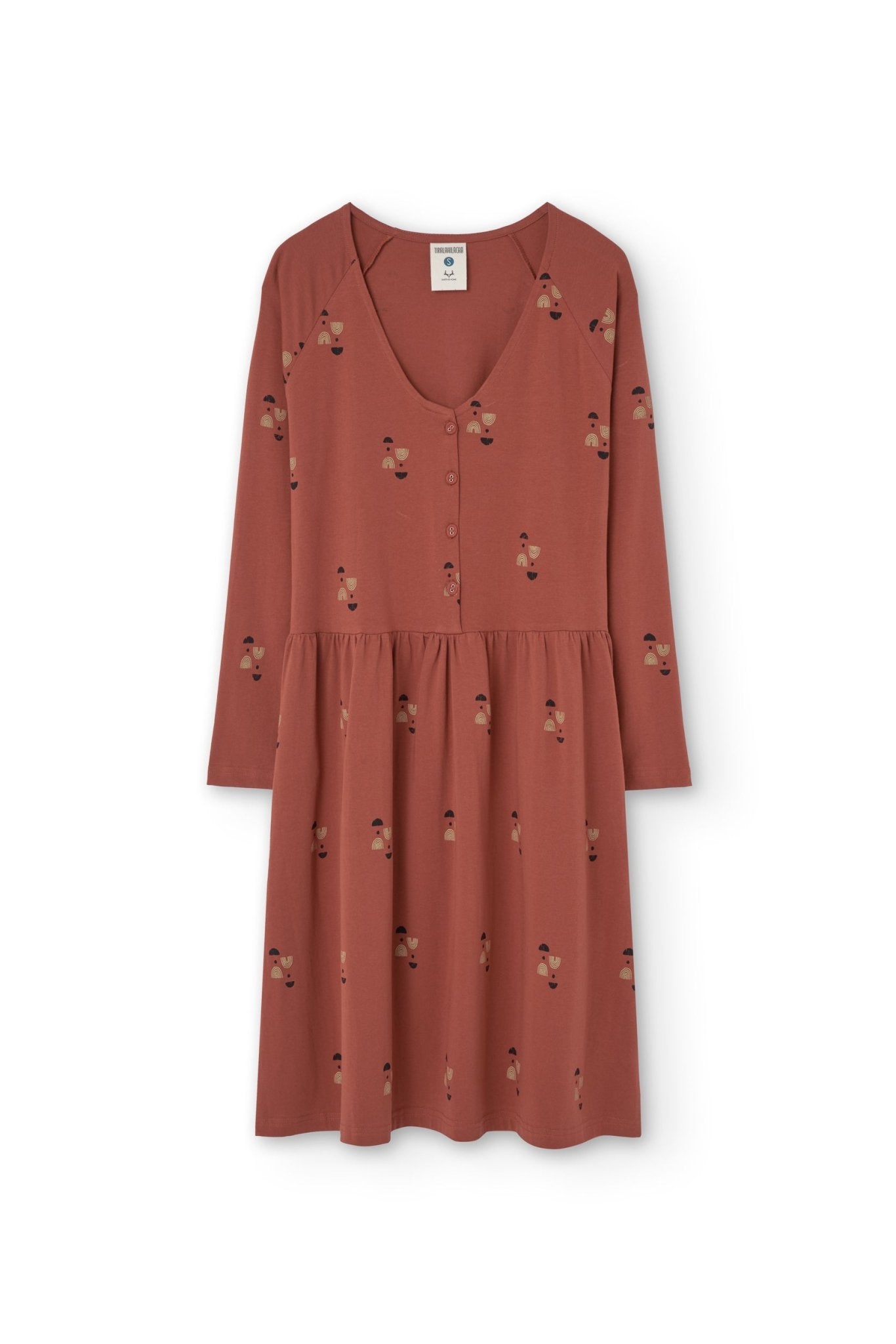 Giorgia dress with raglan sleeves Mars red twilight