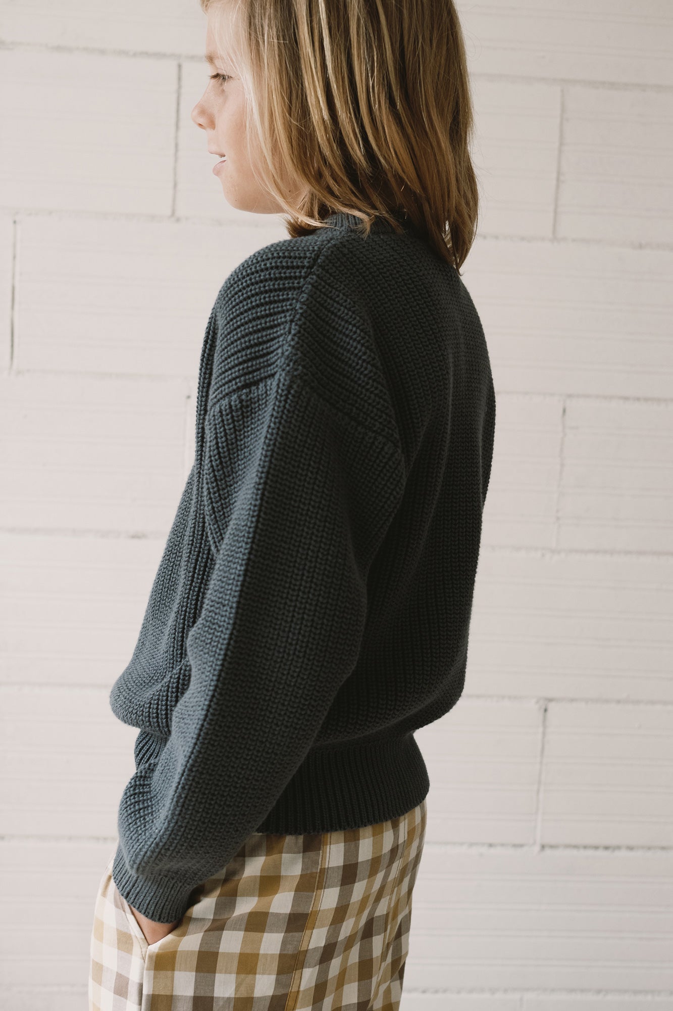 Golaf grey blue knitted sweater - Imagen 3