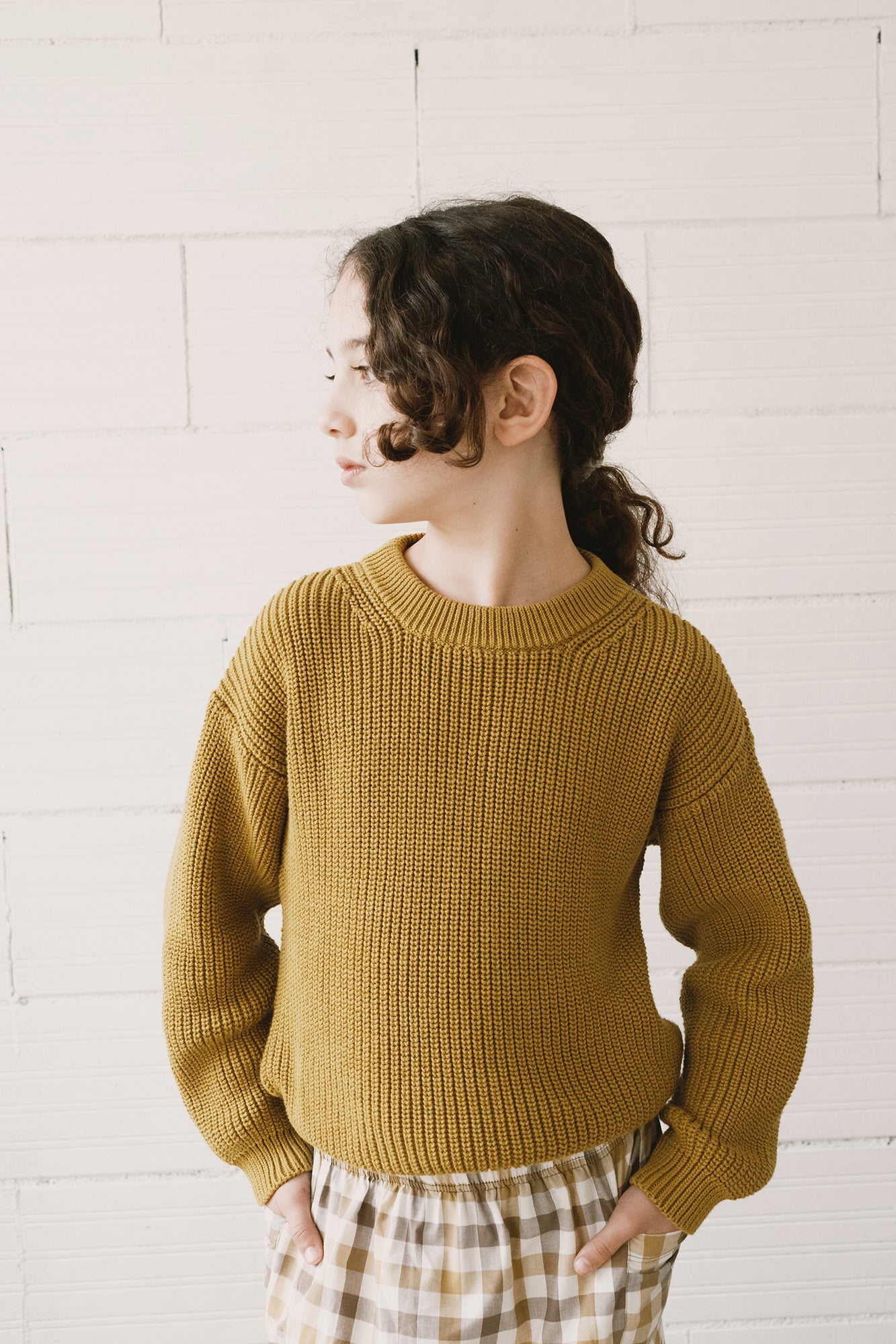 Golaf mustard knitted sweater - Imagen 2