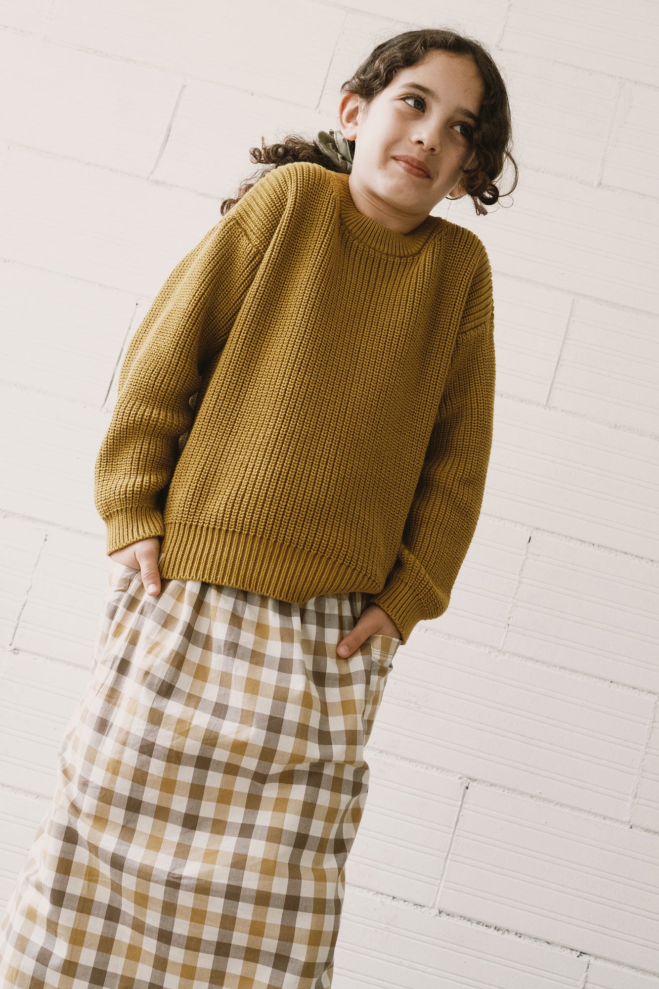 Golaf mustard knitted sweater - Imagen 4