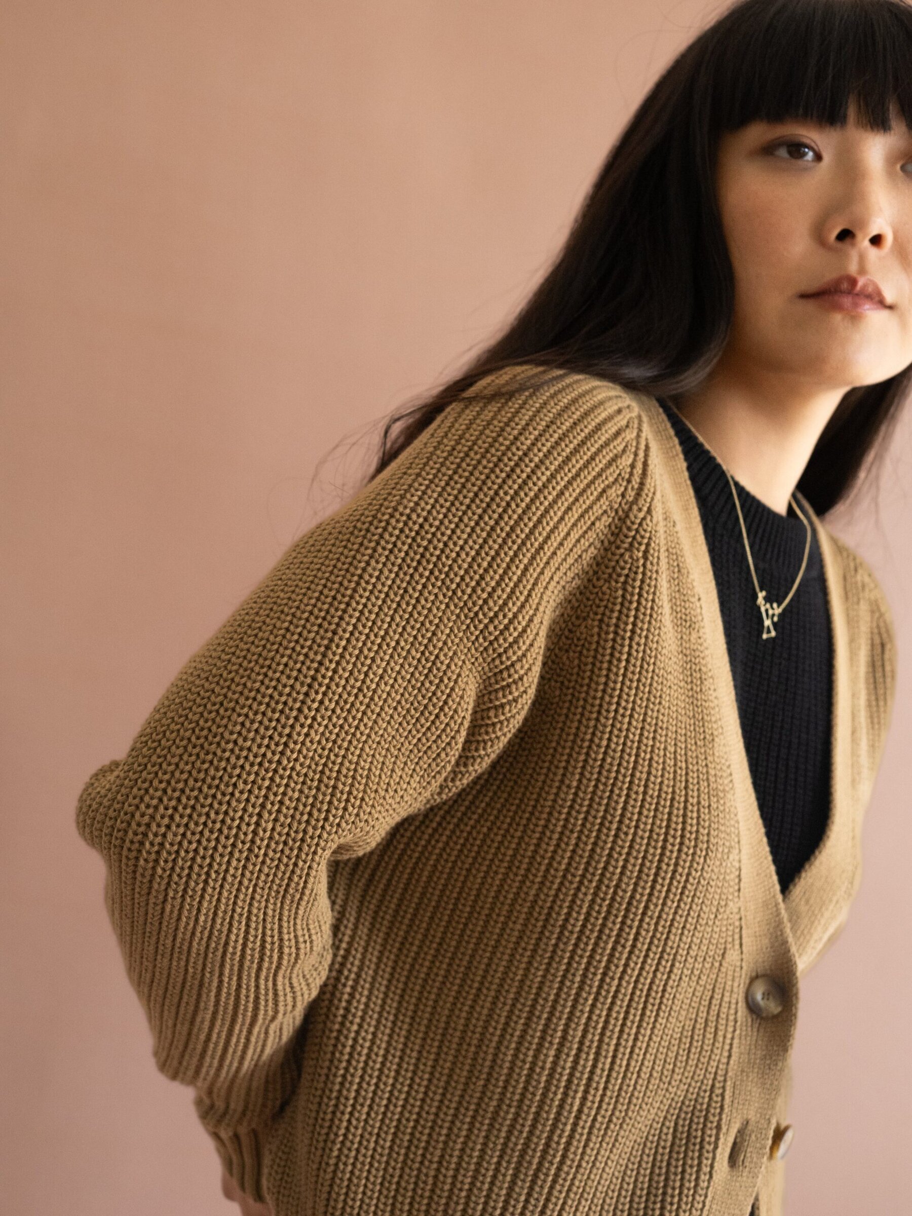 Golah short cardigan earth brown - Imagen 3