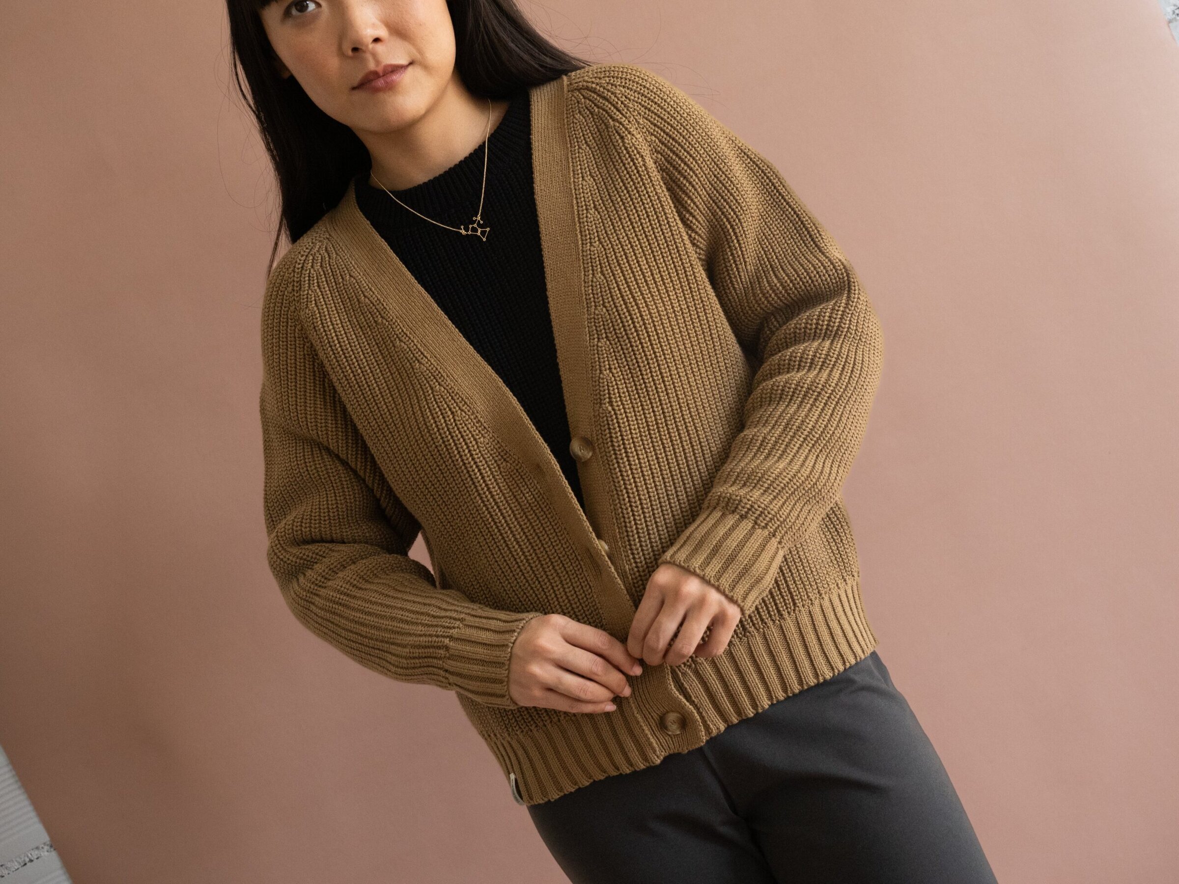 Golah short cardigan earth brown - Imagen 4