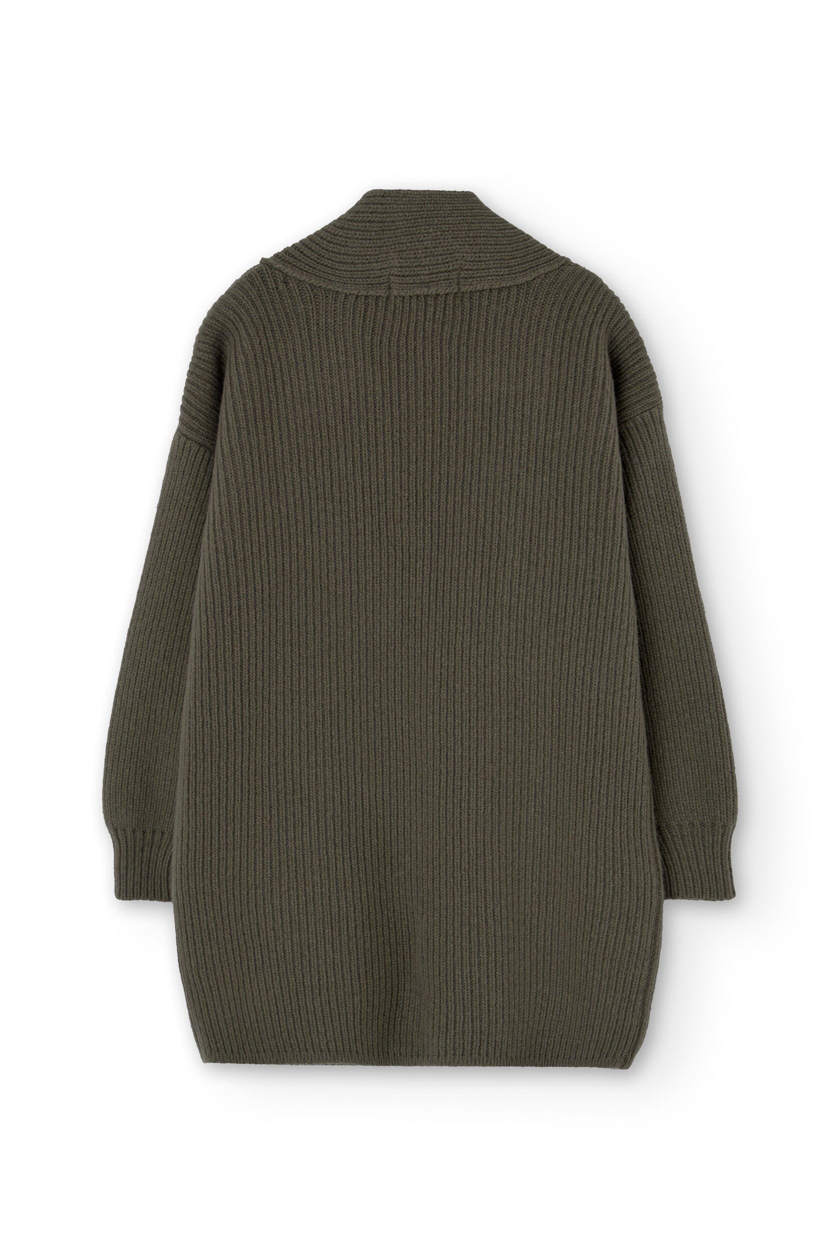 Gonda long cardigan green merino wool - Imagen 2