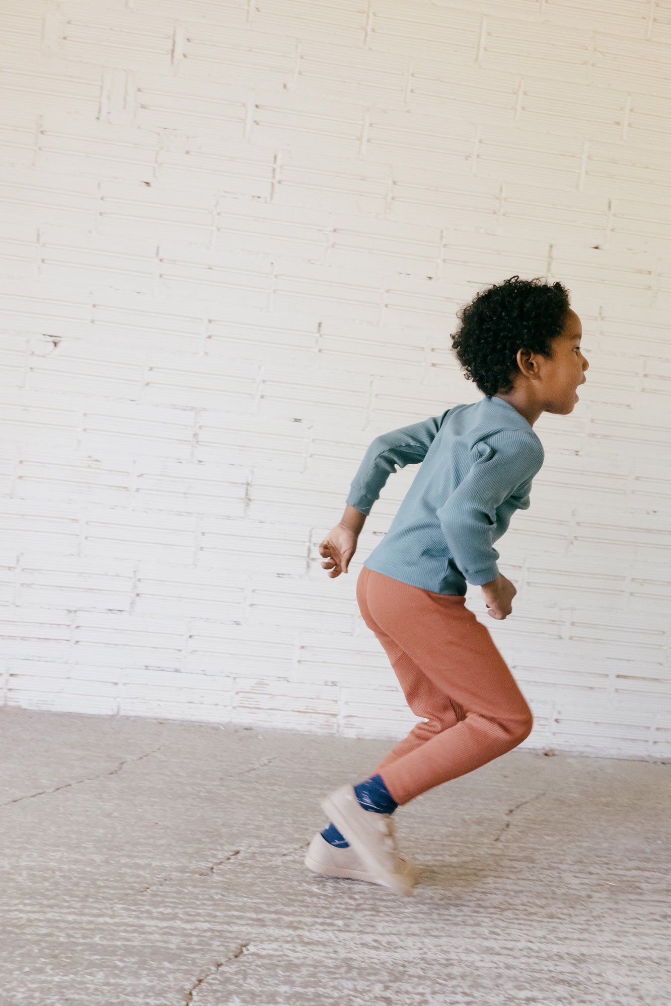 Grace T-shirt ribbed blue - Imagen 4