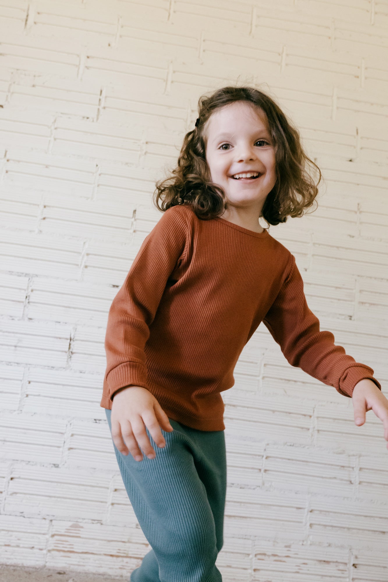 Grace T-shirt ribbed Mars Red - Imagen 2