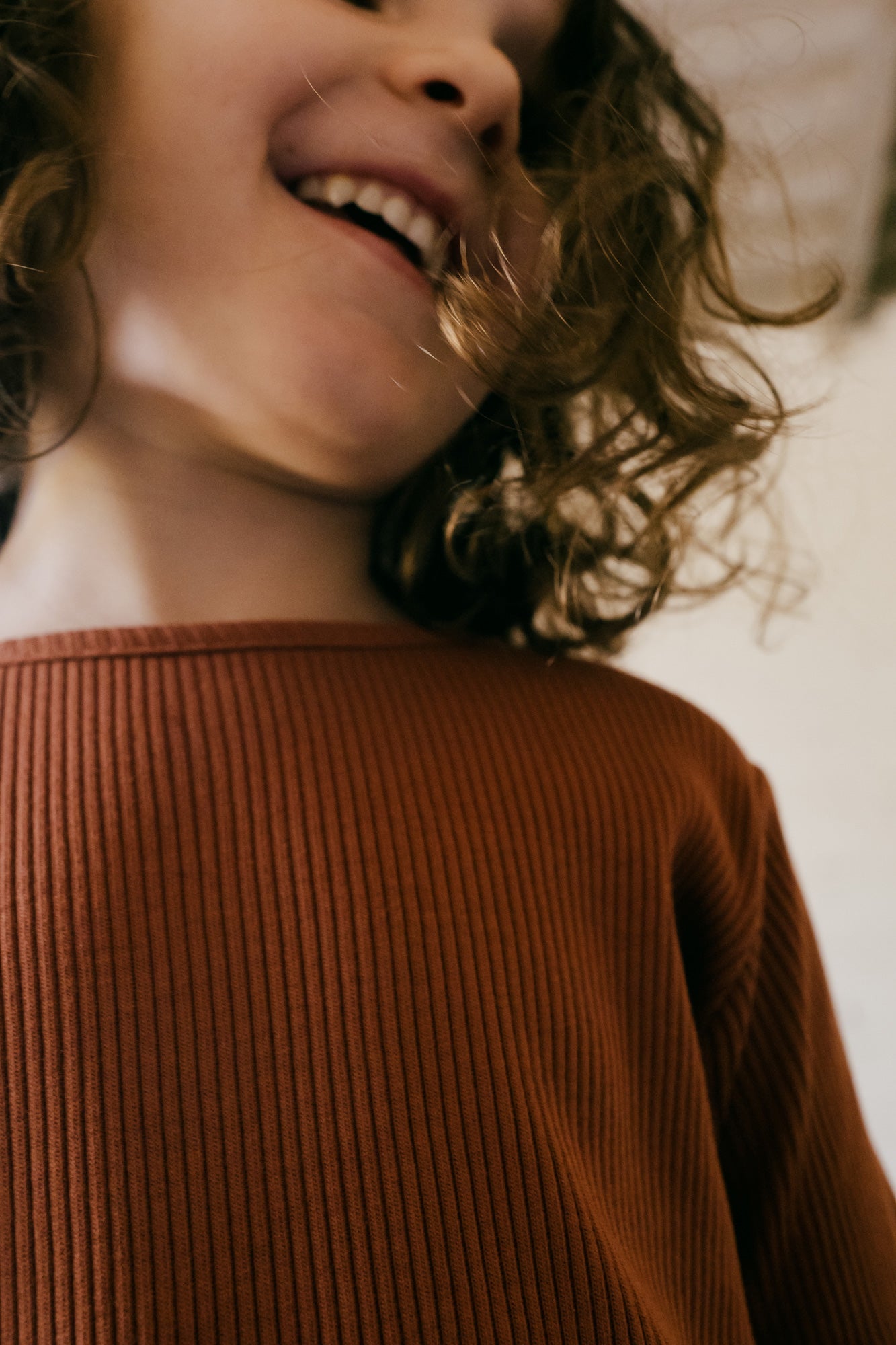 Grace T-shirt ribbed Mars Red - Imagen 4