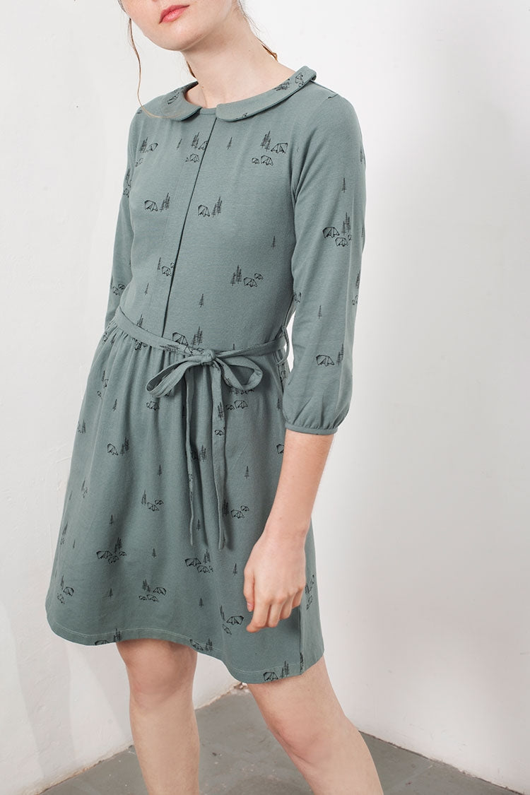 Green Luana Peter Pan Collar dress