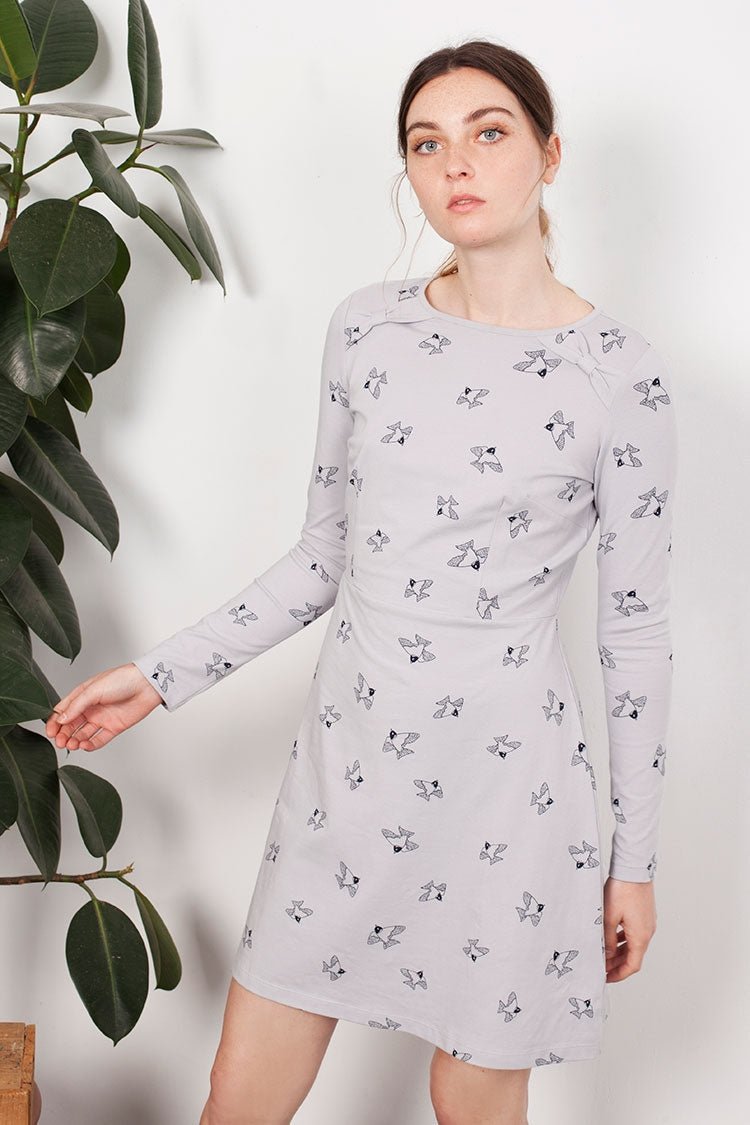 Grey Lilly Bow Dress