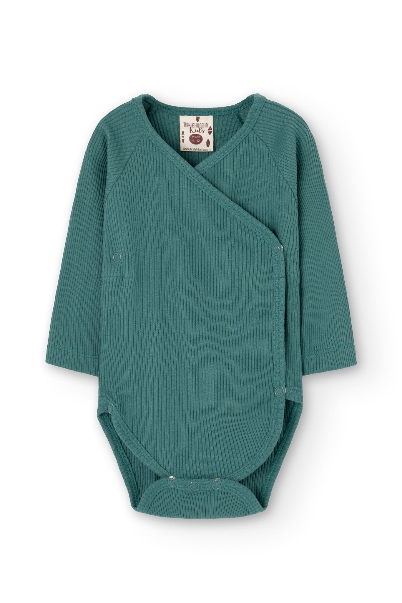 Griselle baby bodysuit with long sleeves blue ribbed