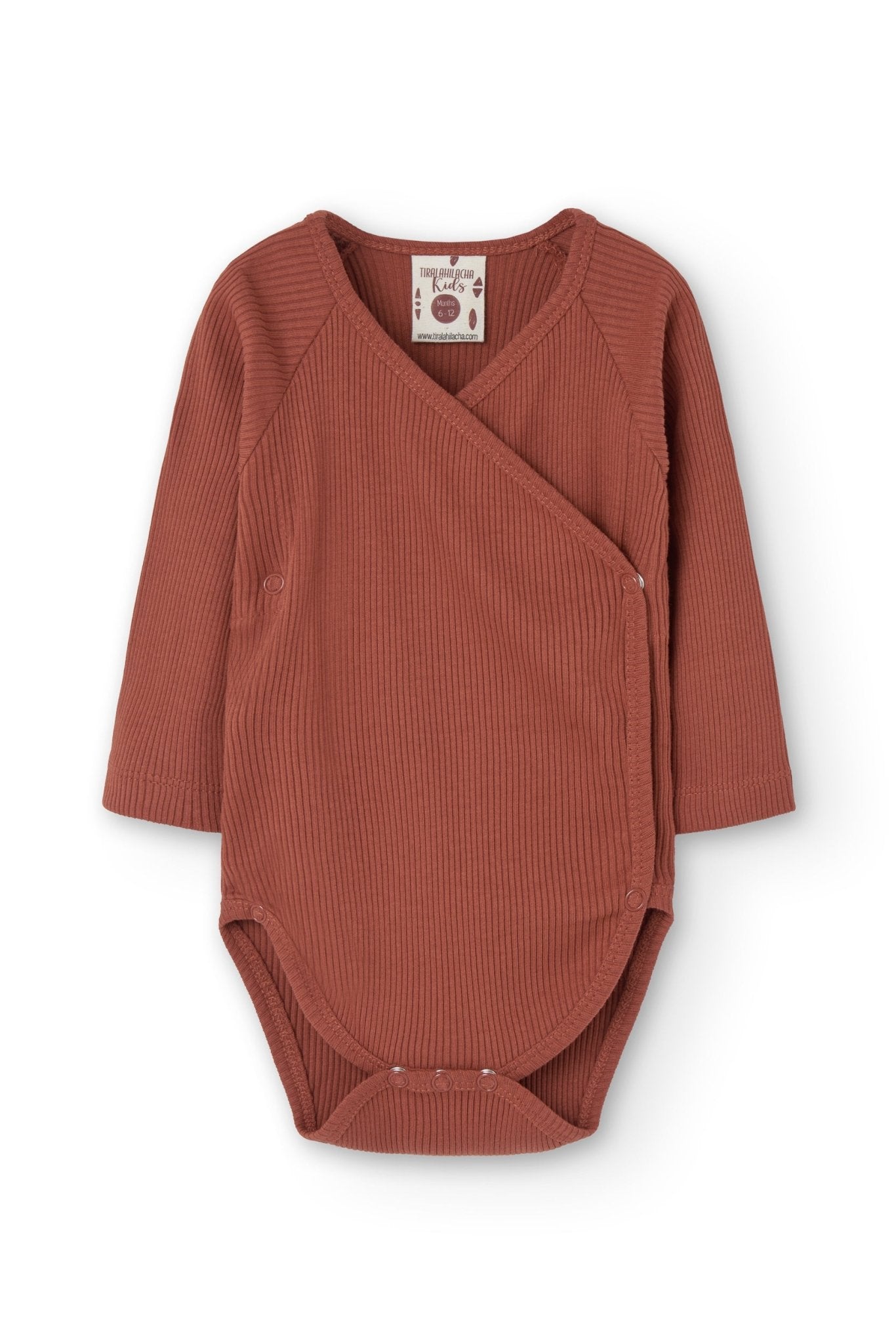 Griselle baby bodysuit with long sleeves Mars red ribbed