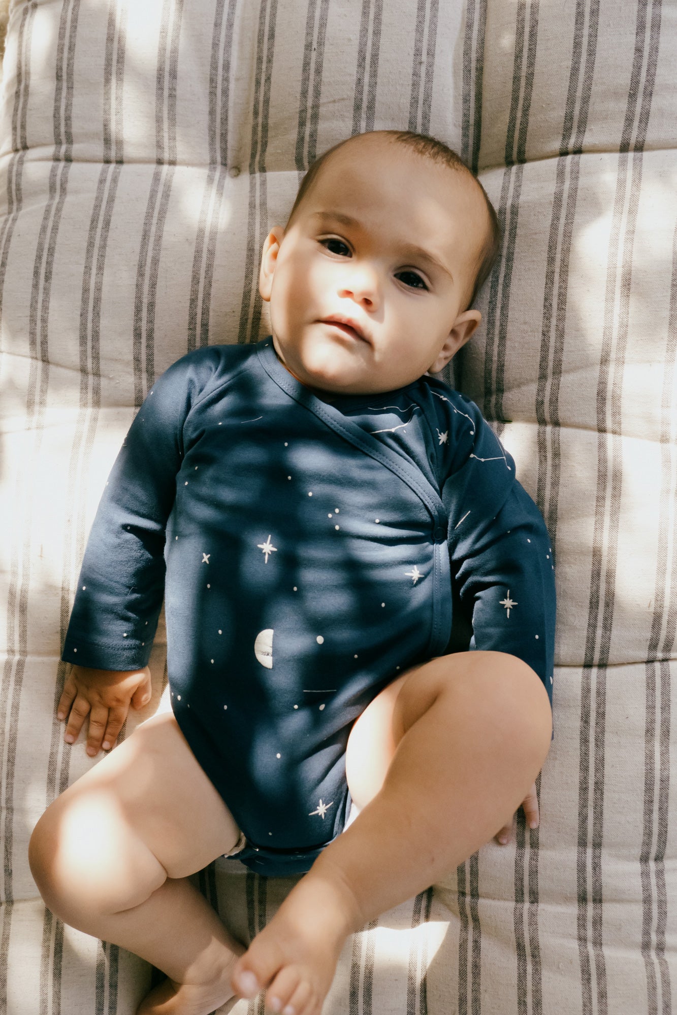 Griselle long sleeves baby bodysuit blue constellations