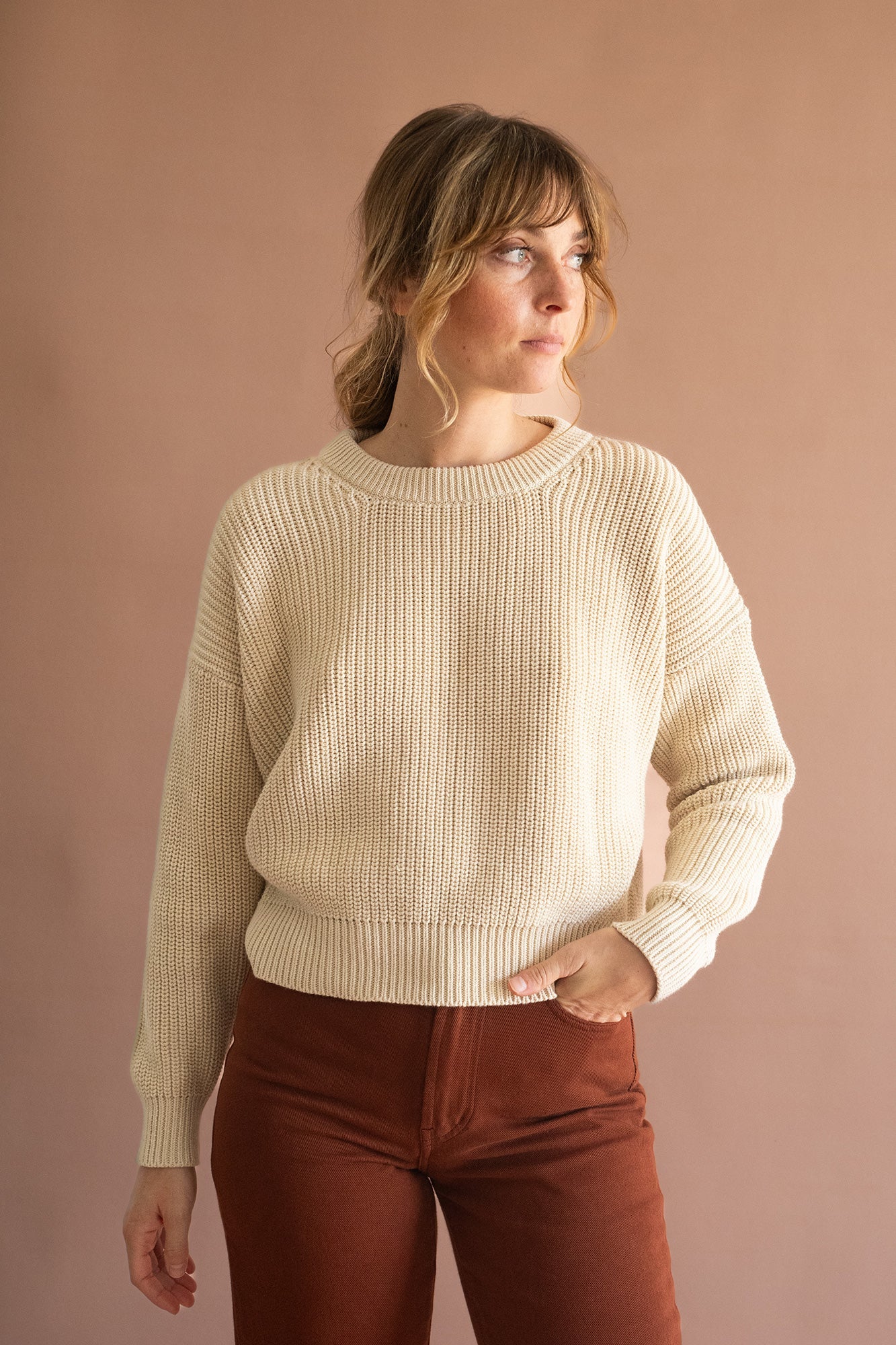 Gyra sweater beige organic cotton - Imagen 3