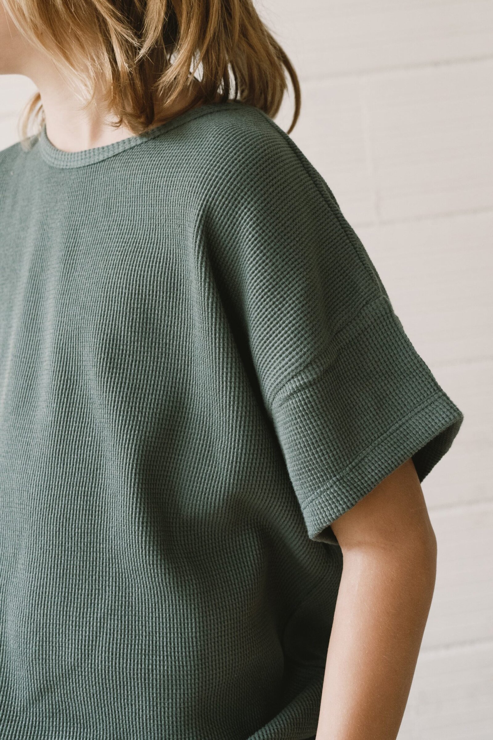 Haco waffle oversized T-shirt in blue - Imagen 5