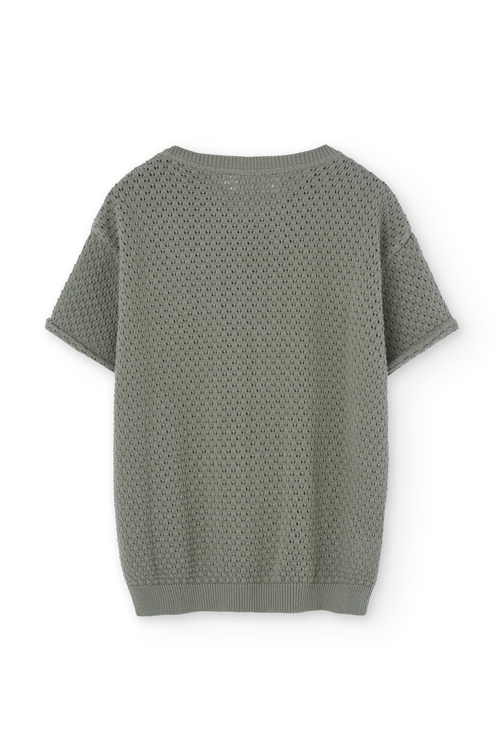 Hadara Short Sleeve Knitted Top In Grayish Blue - Imagen 2