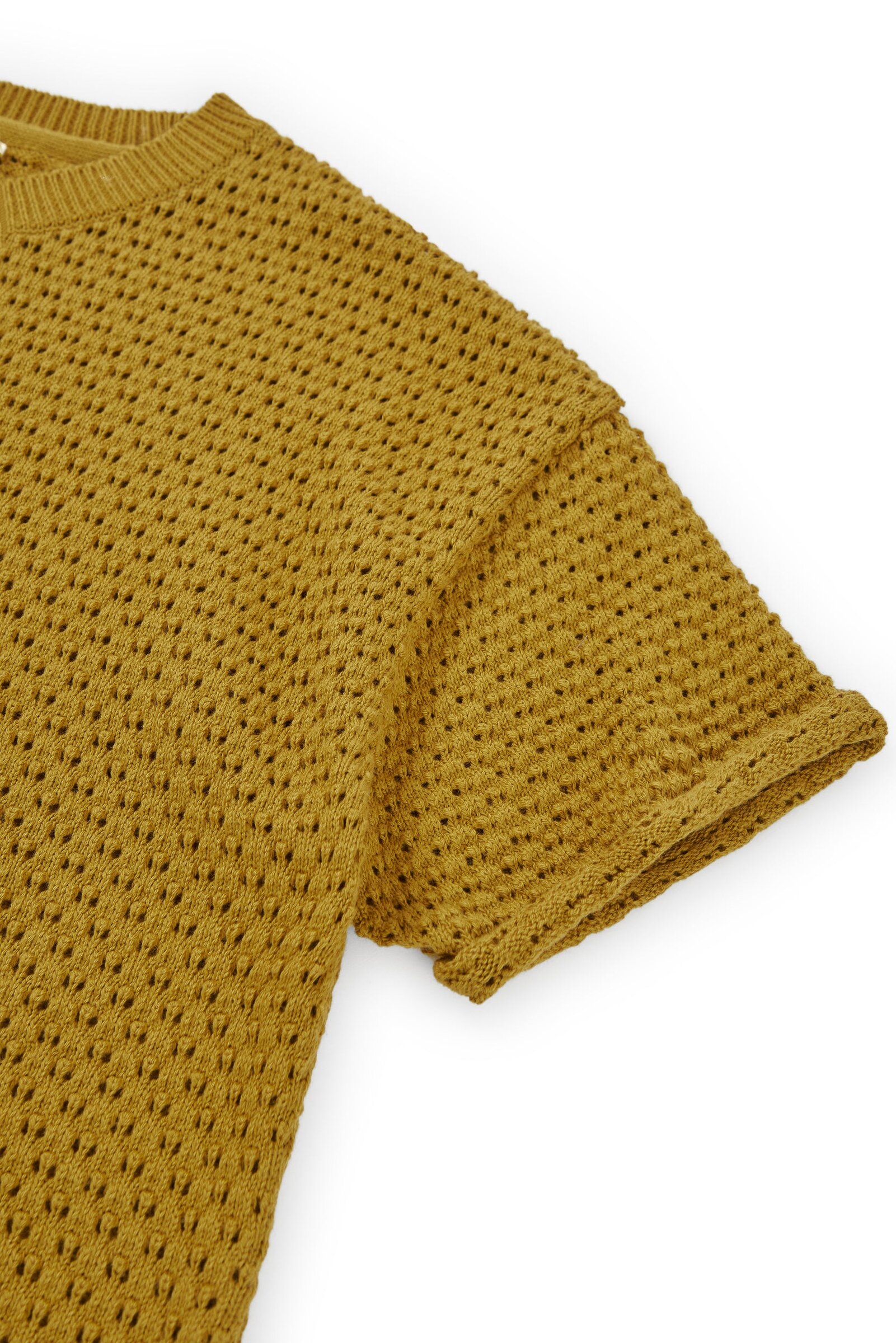 Hadara Short Sleeve Knitted Top In Mustard - Imagen 6