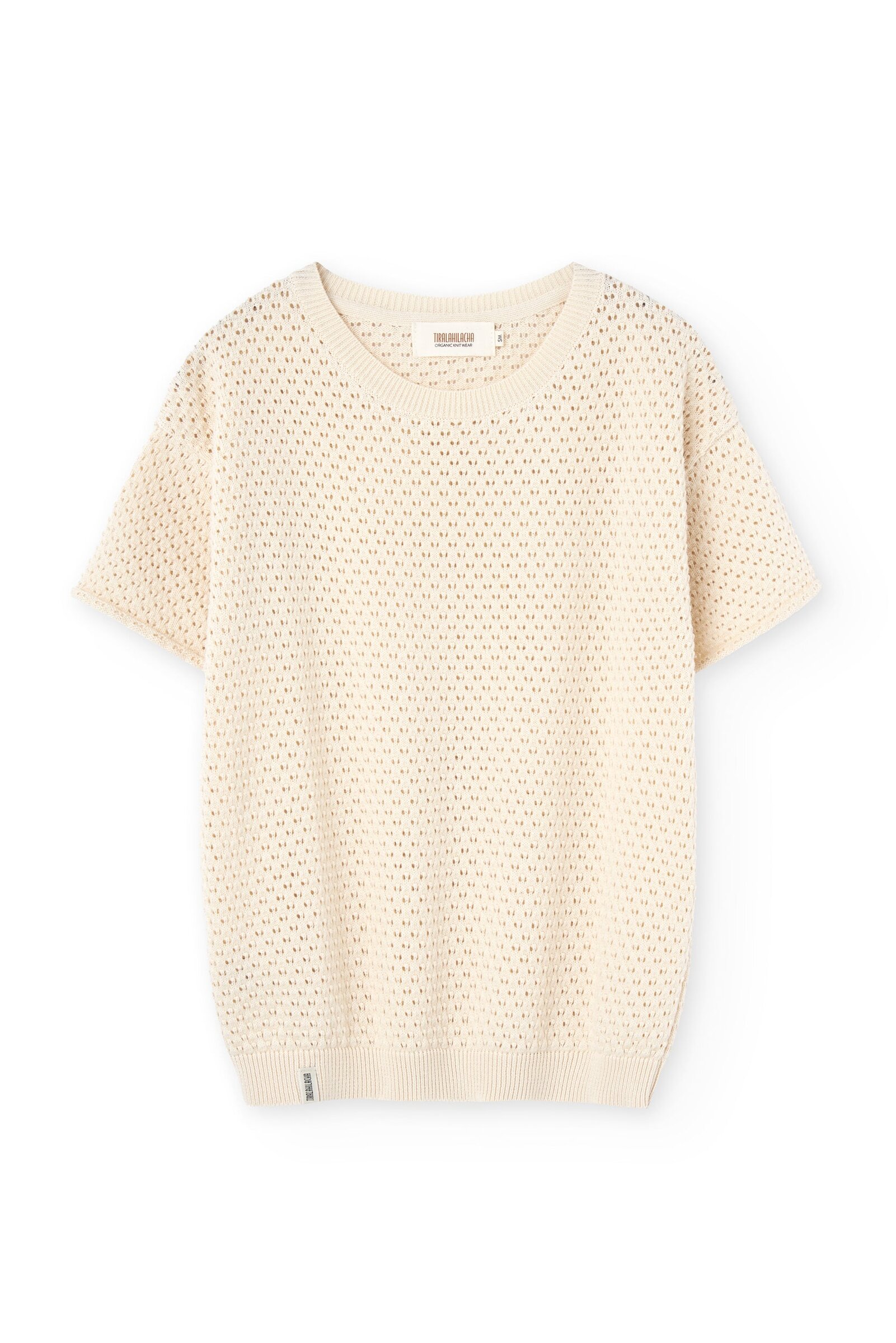 Hadara Short Sleeve Knitted Top In White