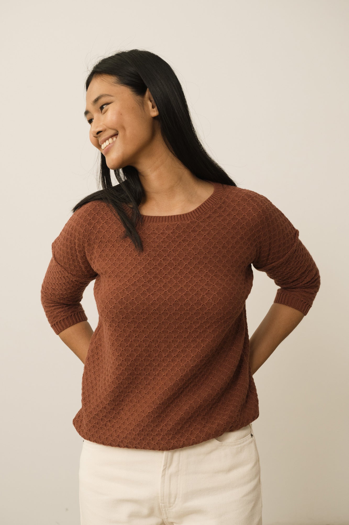 Hadi Organic Cotton Sweater In Red - Imagen 2