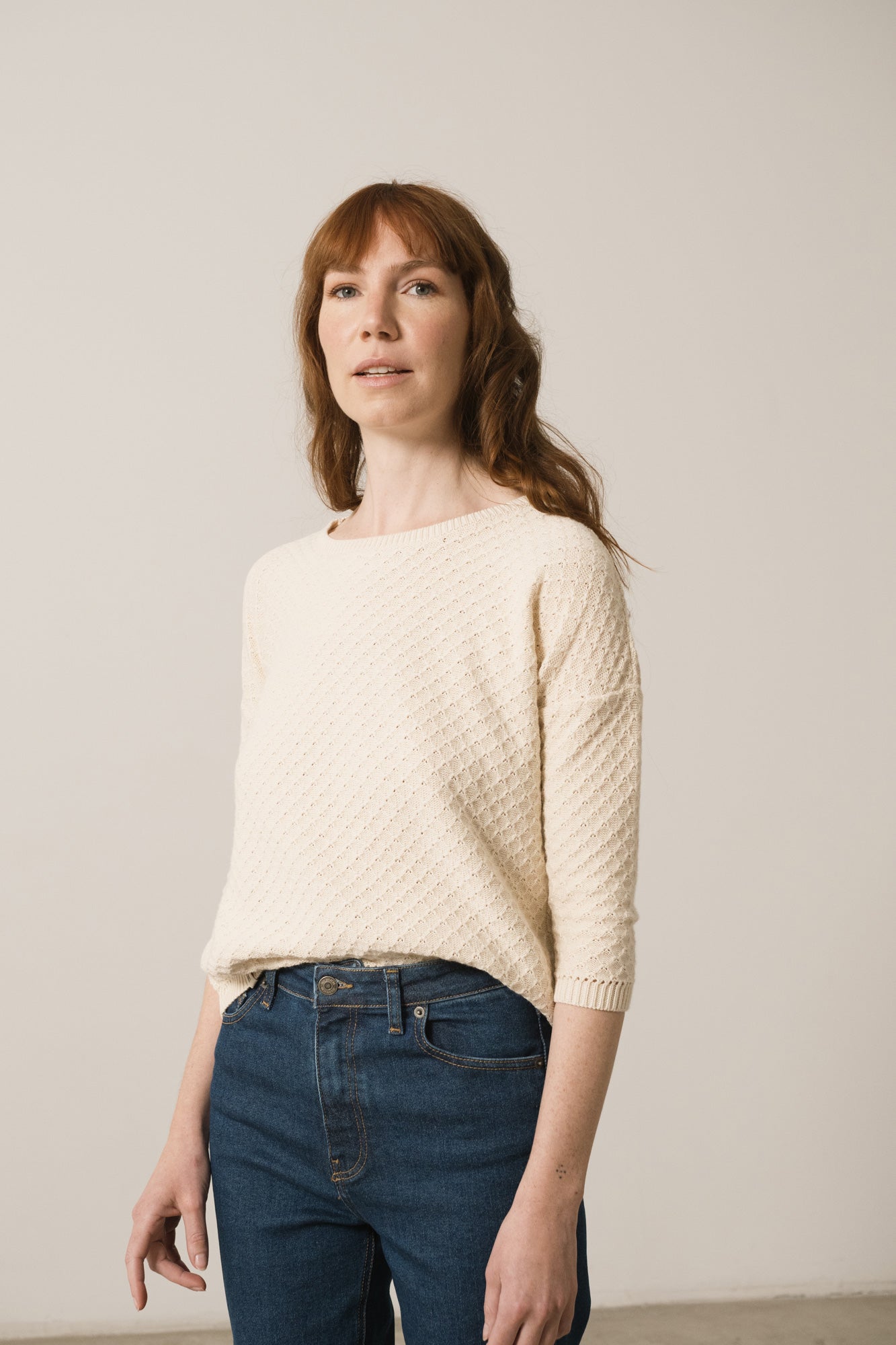 Hadi Organic Cotton Sweater In White - Imagen 3