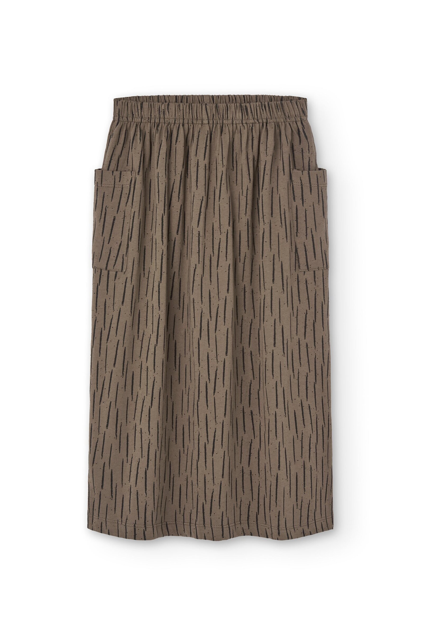 Hadiya bark brown organic cotton midi skirt