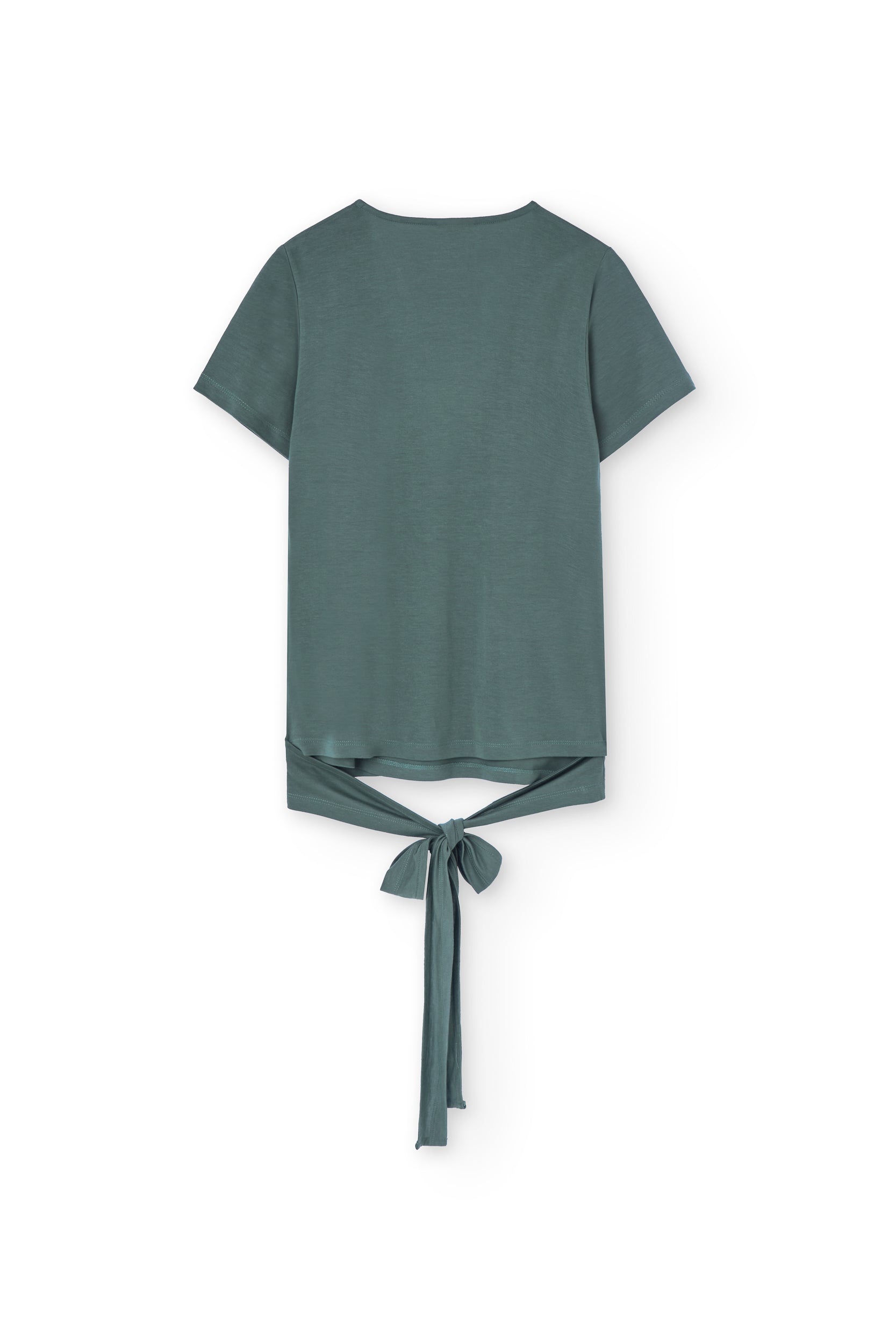 Hagne TENCEL™ wrap T-shirt in green - Imagen 2