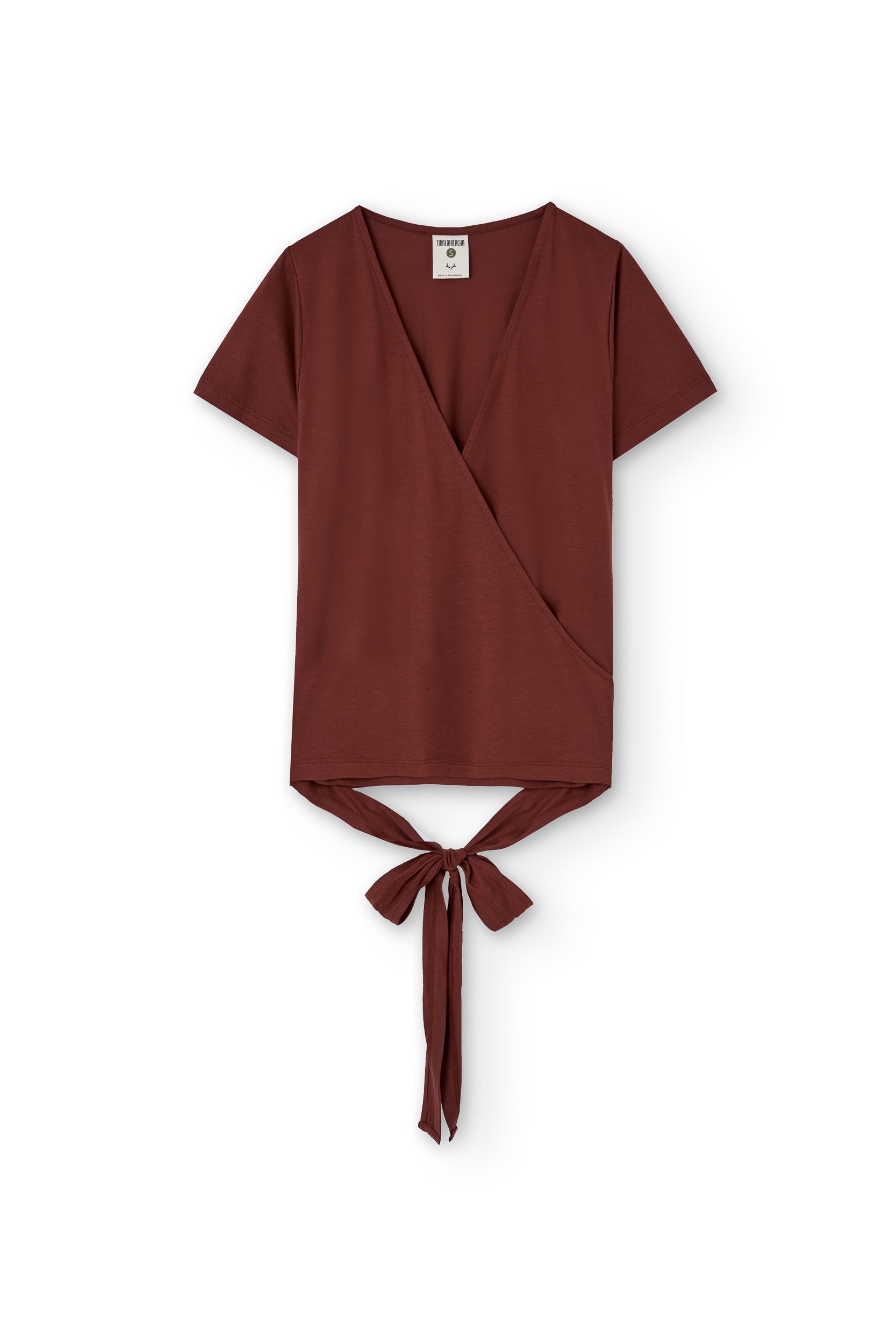 Hagne TENCEL™ wrap T-shirt in red