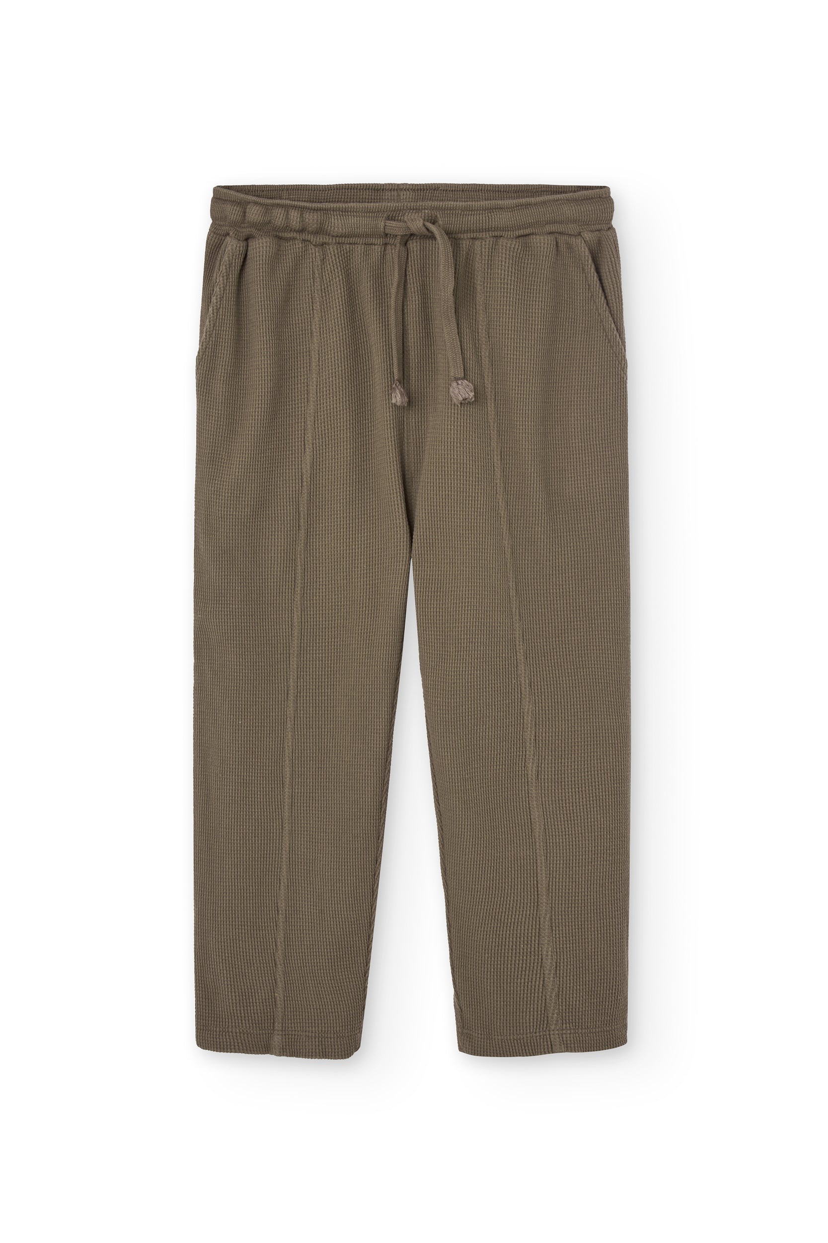 Hallow waffle organic cotton trousers in brown
