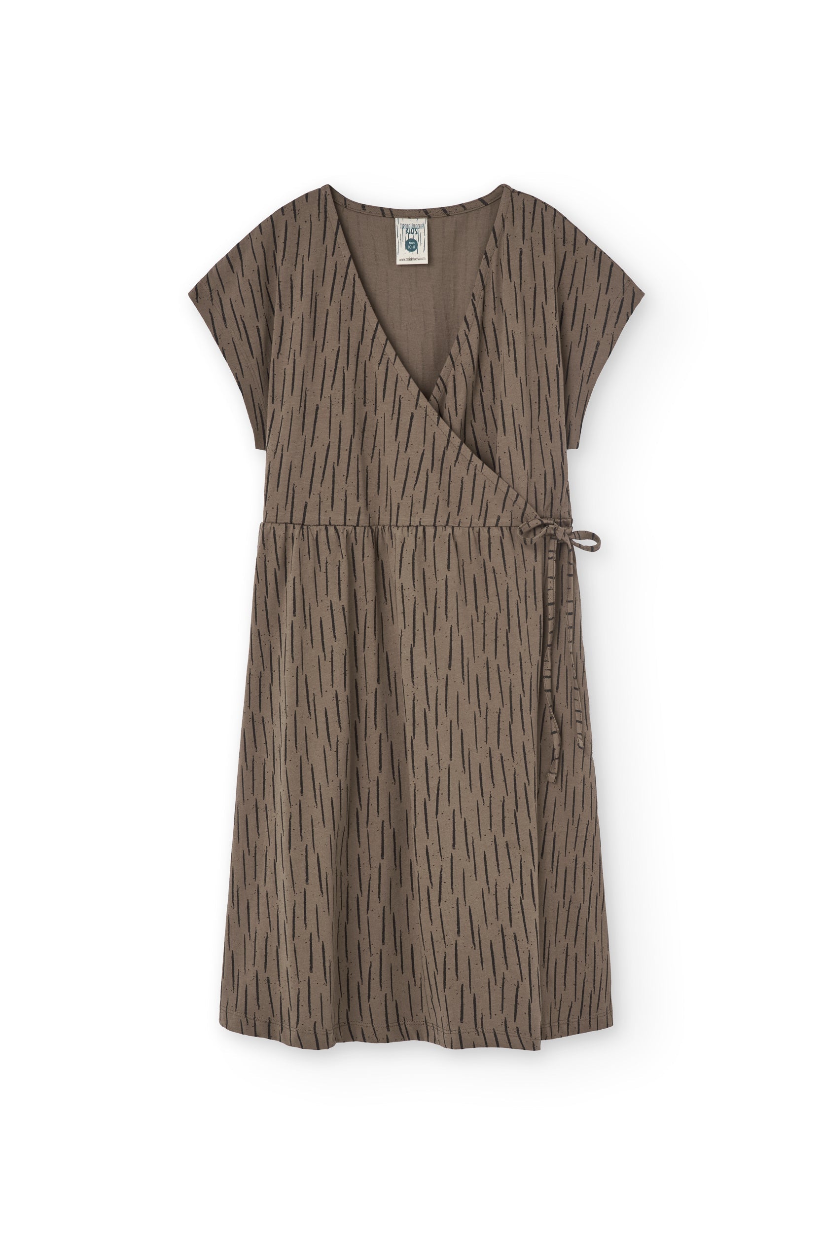 Hannia wrap dress in brown bark