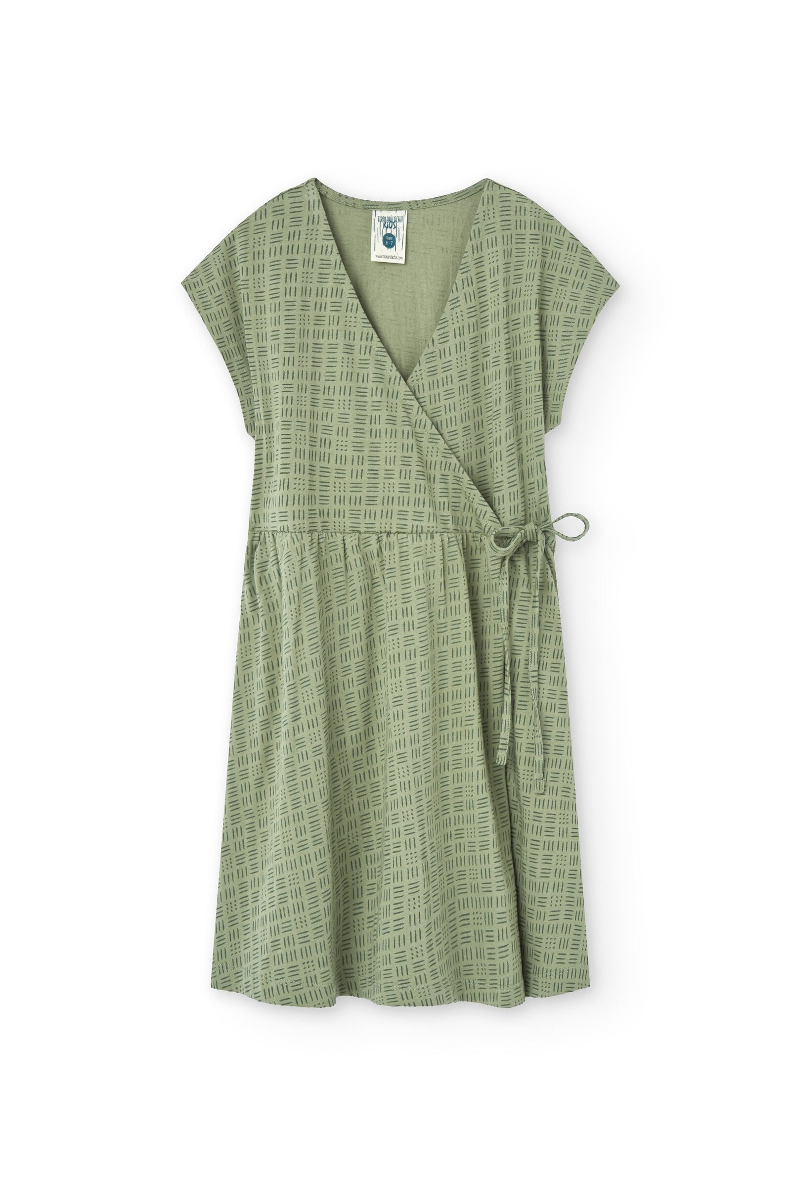Hannia wrap dress wicker green
